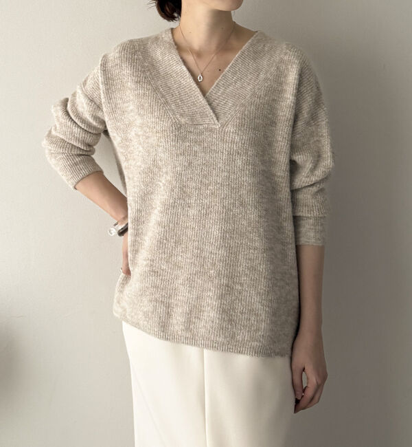 Doux archives「モヘアタッチカシュクールニット」|ニット・セーター|BEIGE