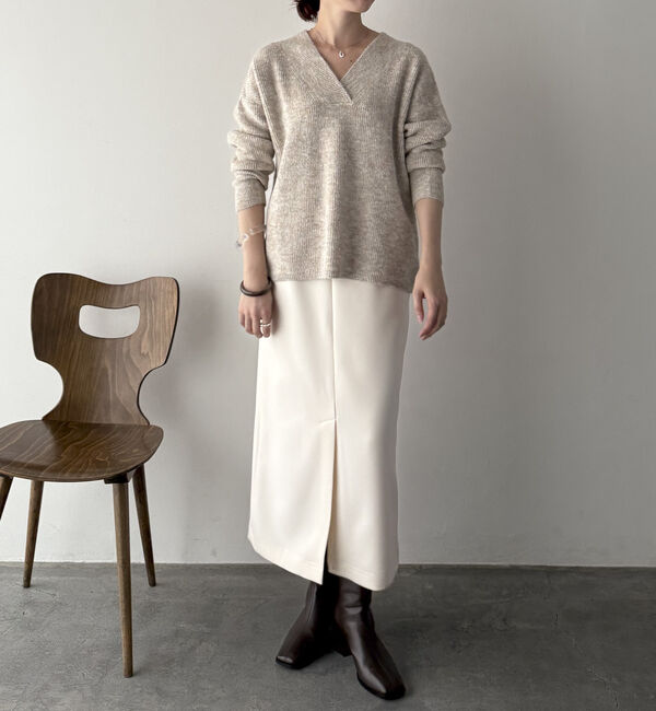 Doux archives「モヘアタッチカシュクールニット」|ニット・セーター|