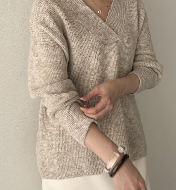 Doux archives「モヘアタッチカシュクールニット」|ニット・セーター|