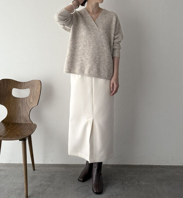 Doux archives「モヘアタッチカシュクールニット」|ニット・セーター|