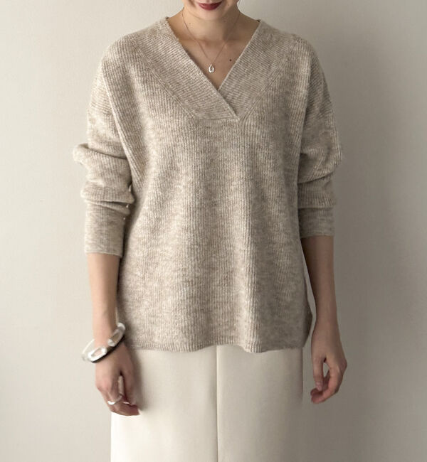 Doux archives「モヘアタッチカシュクールニット」|ニット・セーター|