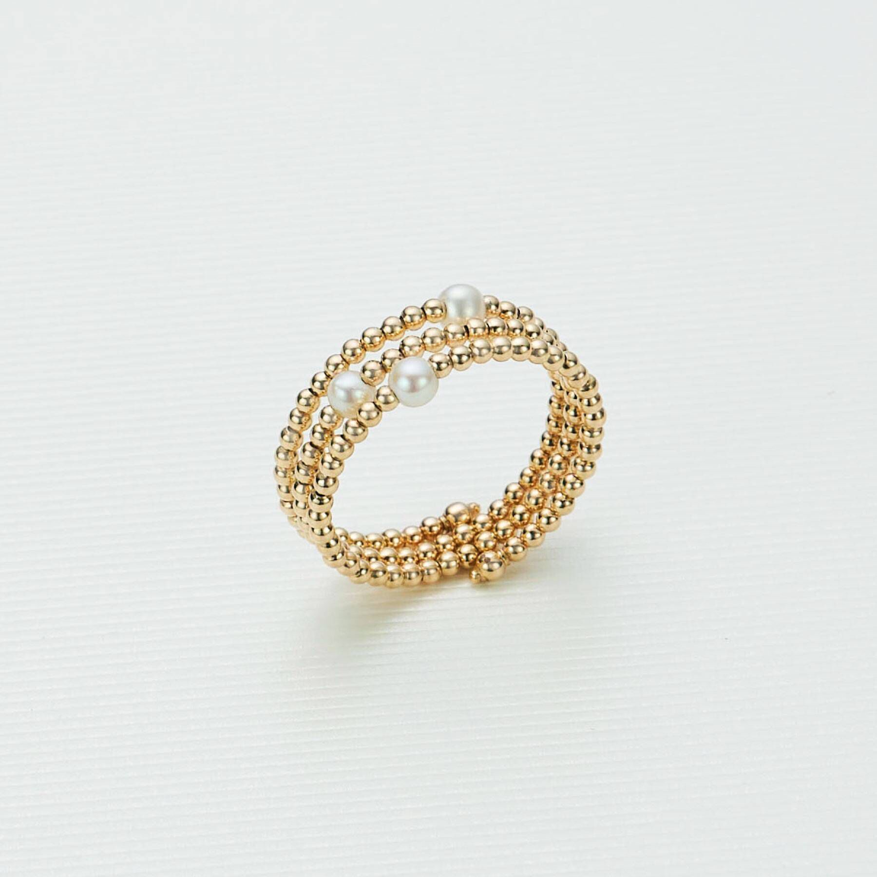 COCOSHNIK「K10パール シェイプメモリー リング」|リング|