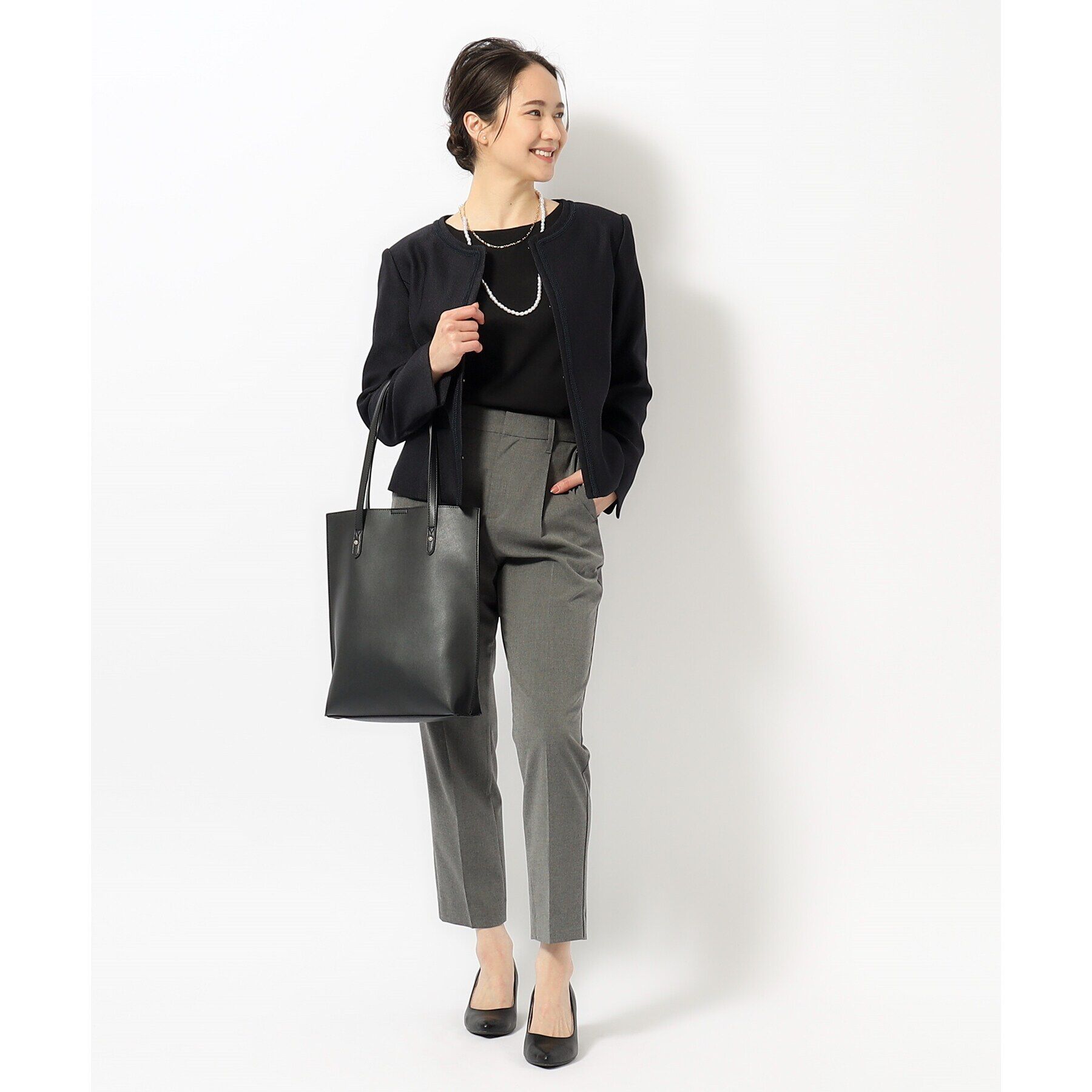 SHOO･LA･RUE「【S-5L/洗える】らくドビーノーカラージャケット」|ノーカラージャケット|