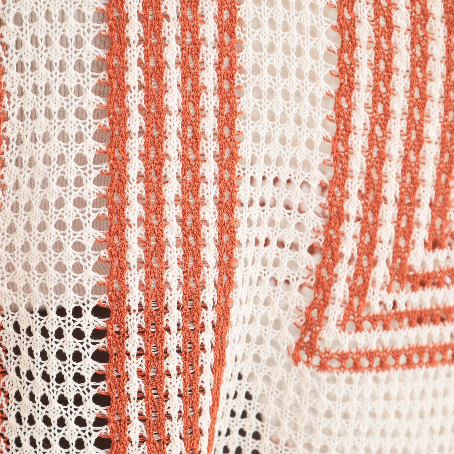 SHOO･LA･RUE「大人カジュアルなコーデに 配色クロシェ編み風カーディガン」|カーディガン|