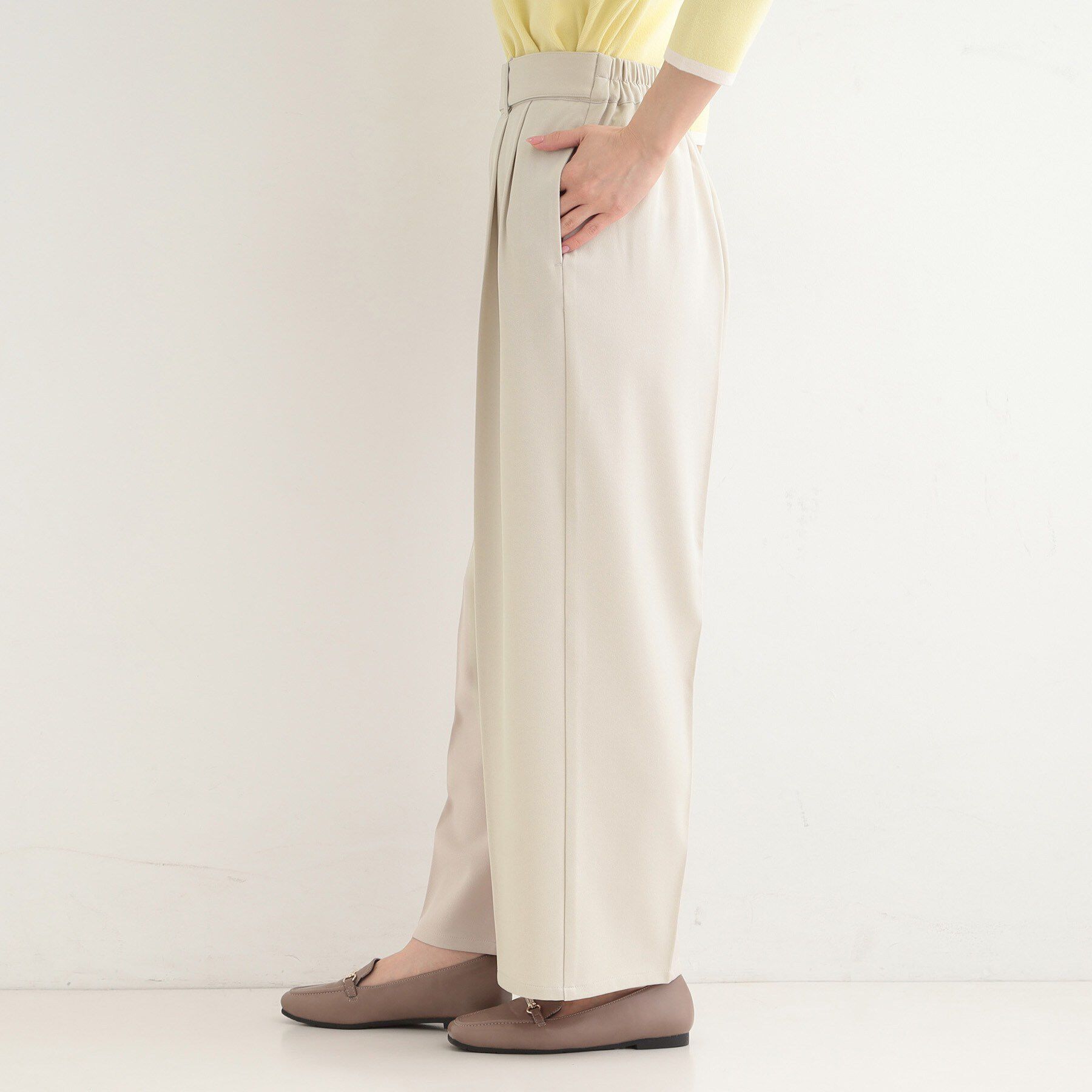 SHOO･LA･RUE「【着丈選べる/S-LL/洗濯機可】楽ちん&times;きれいみえ　ストレッチワイドパンツ」|その他|