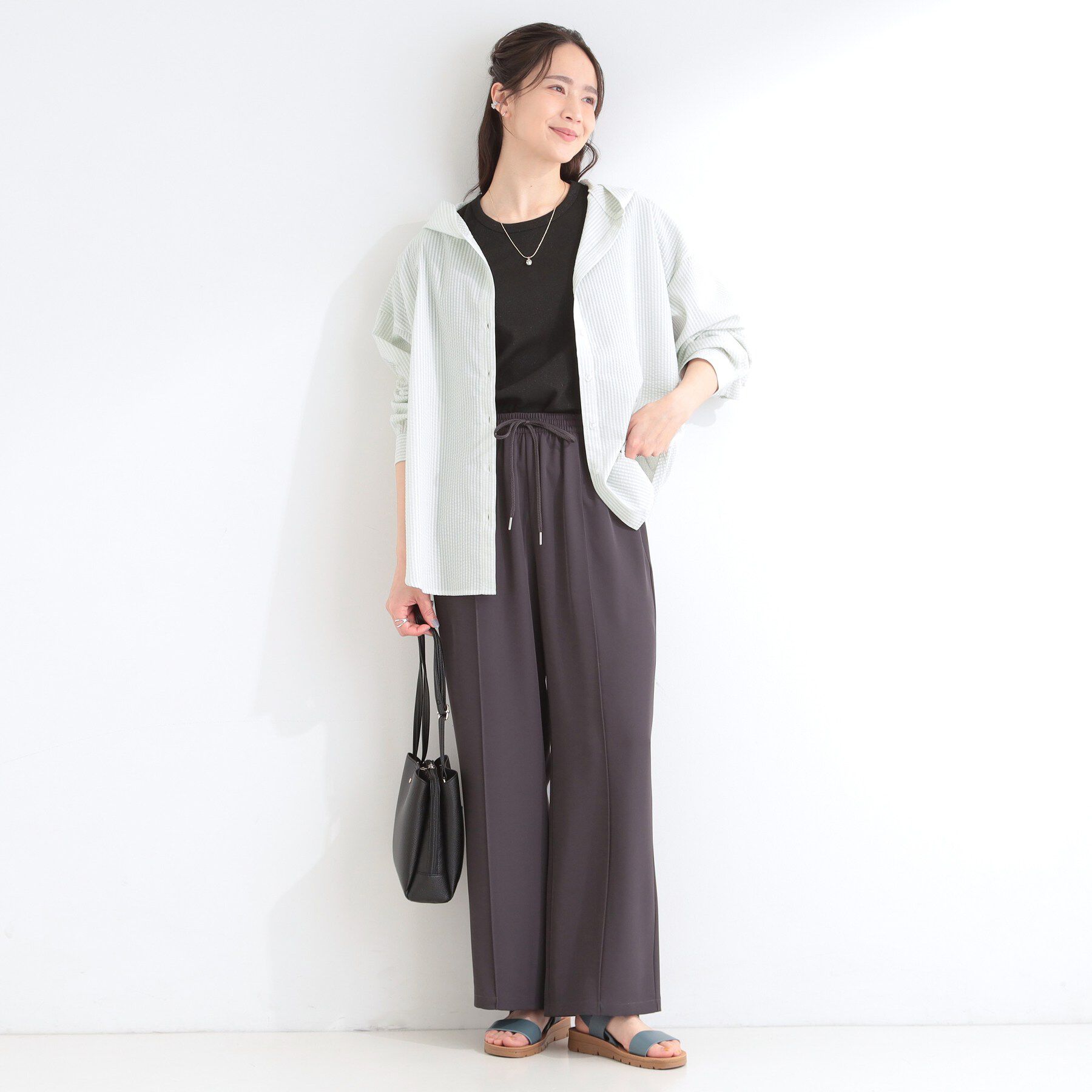 SHOO･LA･RUE「ストライプフードシャツ」|シャツ・ブラウス|