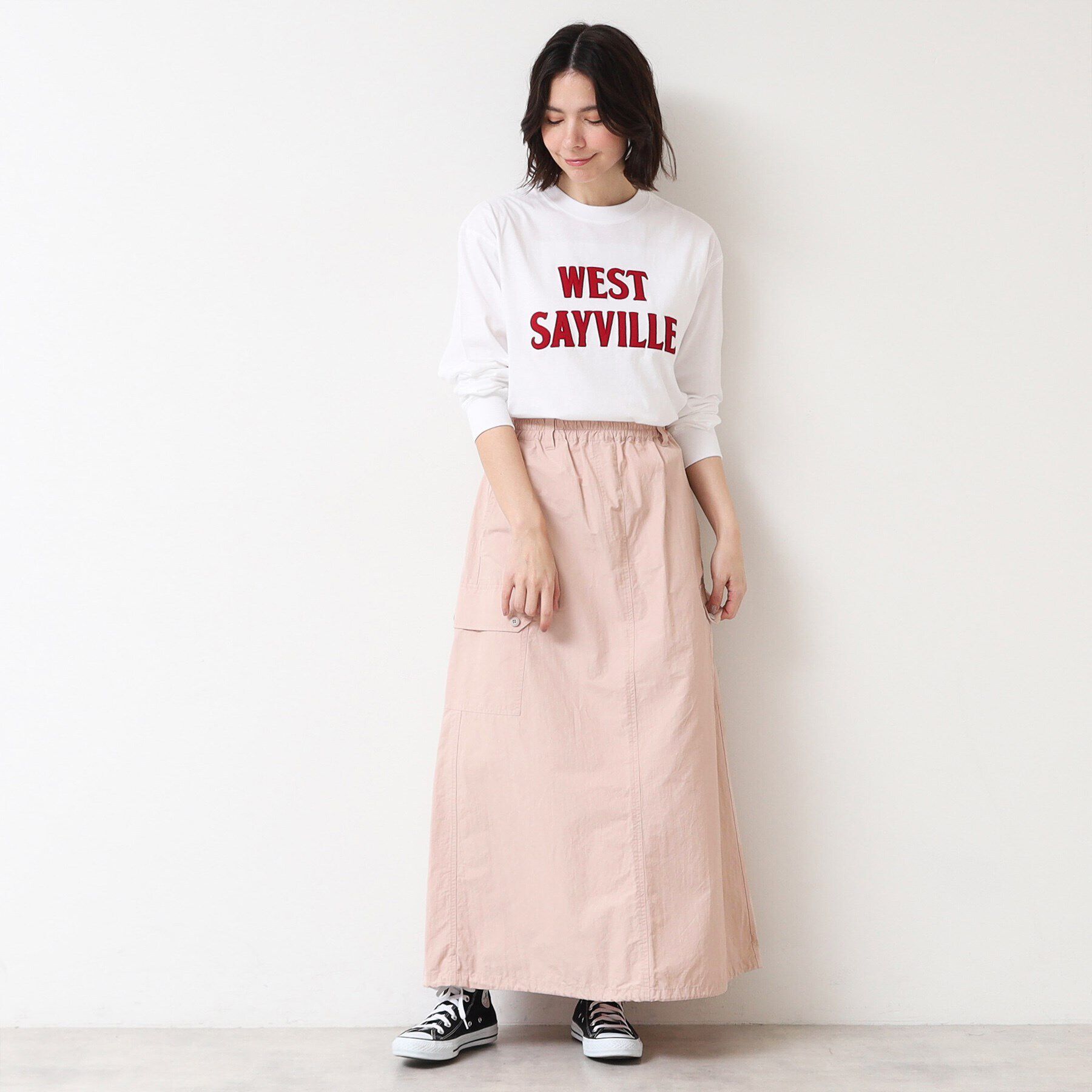Dessin「【洗える・ウエストゴム】スピンドル付カーゴスカート」|スカート|