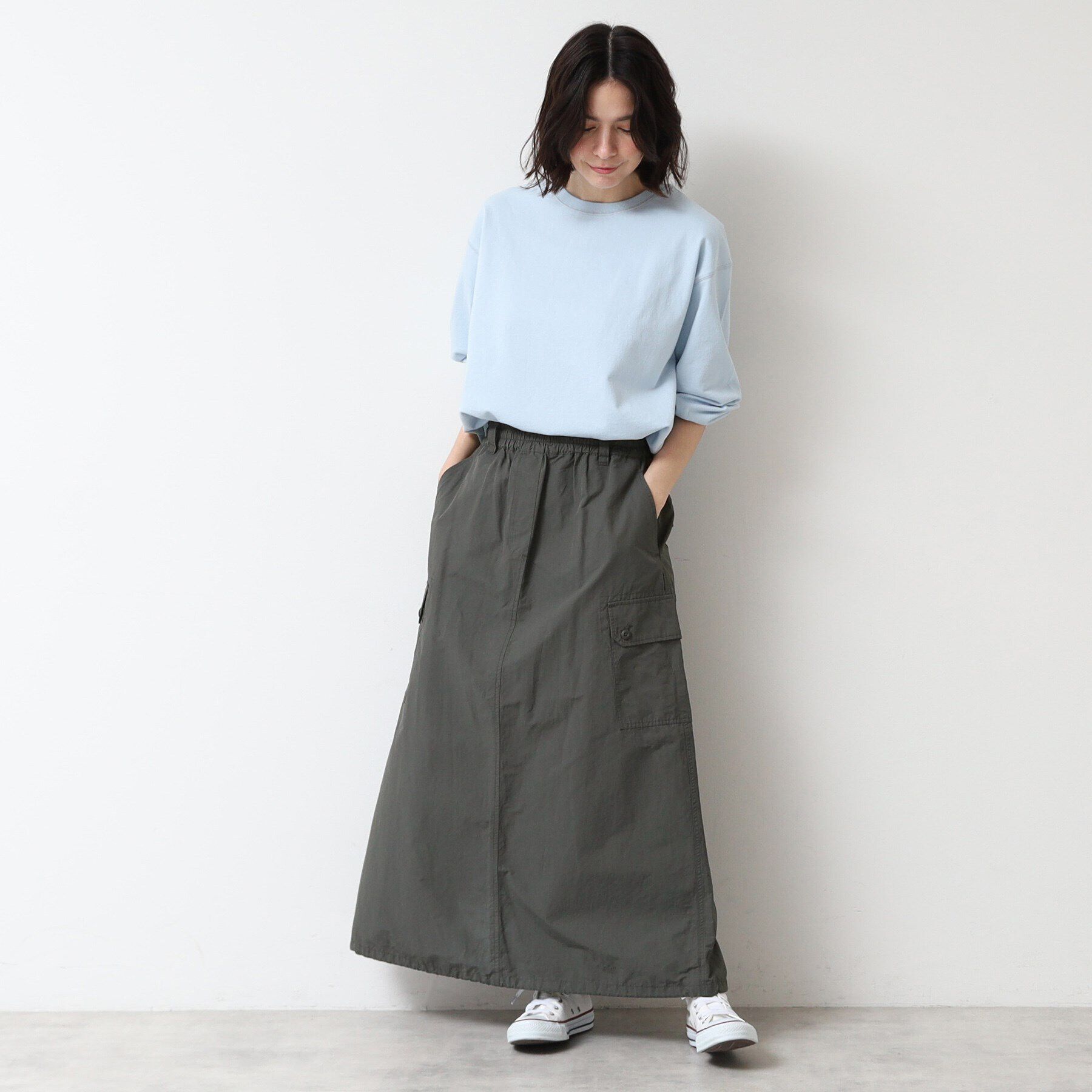 Dessin「【洗える・ウエストゴム】スピンドル付カーゴスカート」|スカート|