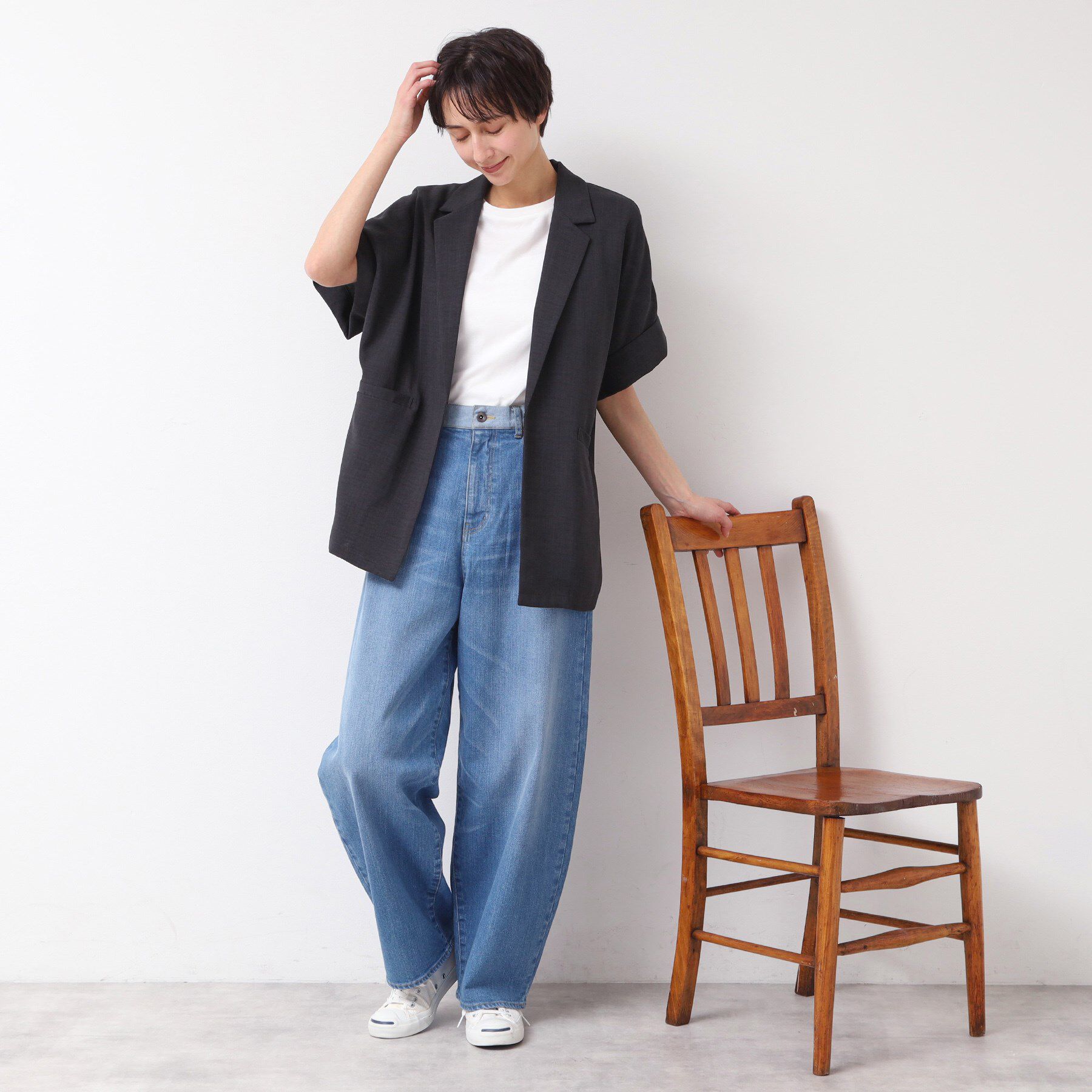 Dessin「【洗える】半袖テーラードジャケット」|テーラードジャケット|