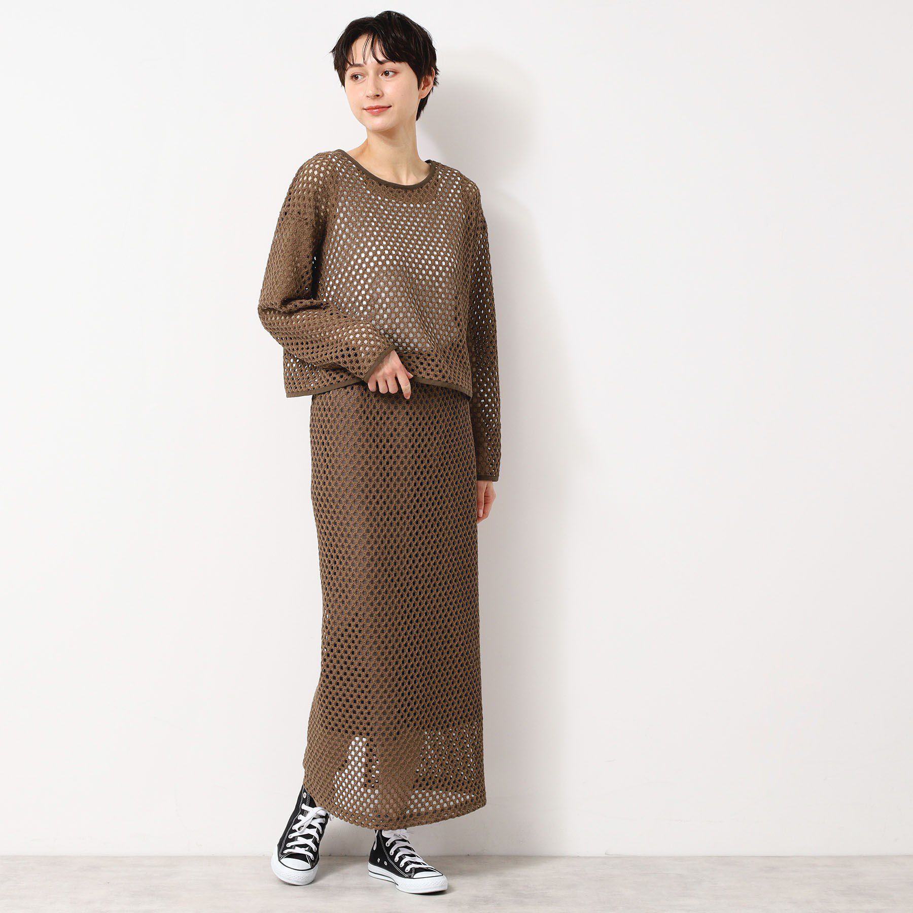 Dessin「【セットアップ可能・洗える】メッシュレーススカート」|スカート|