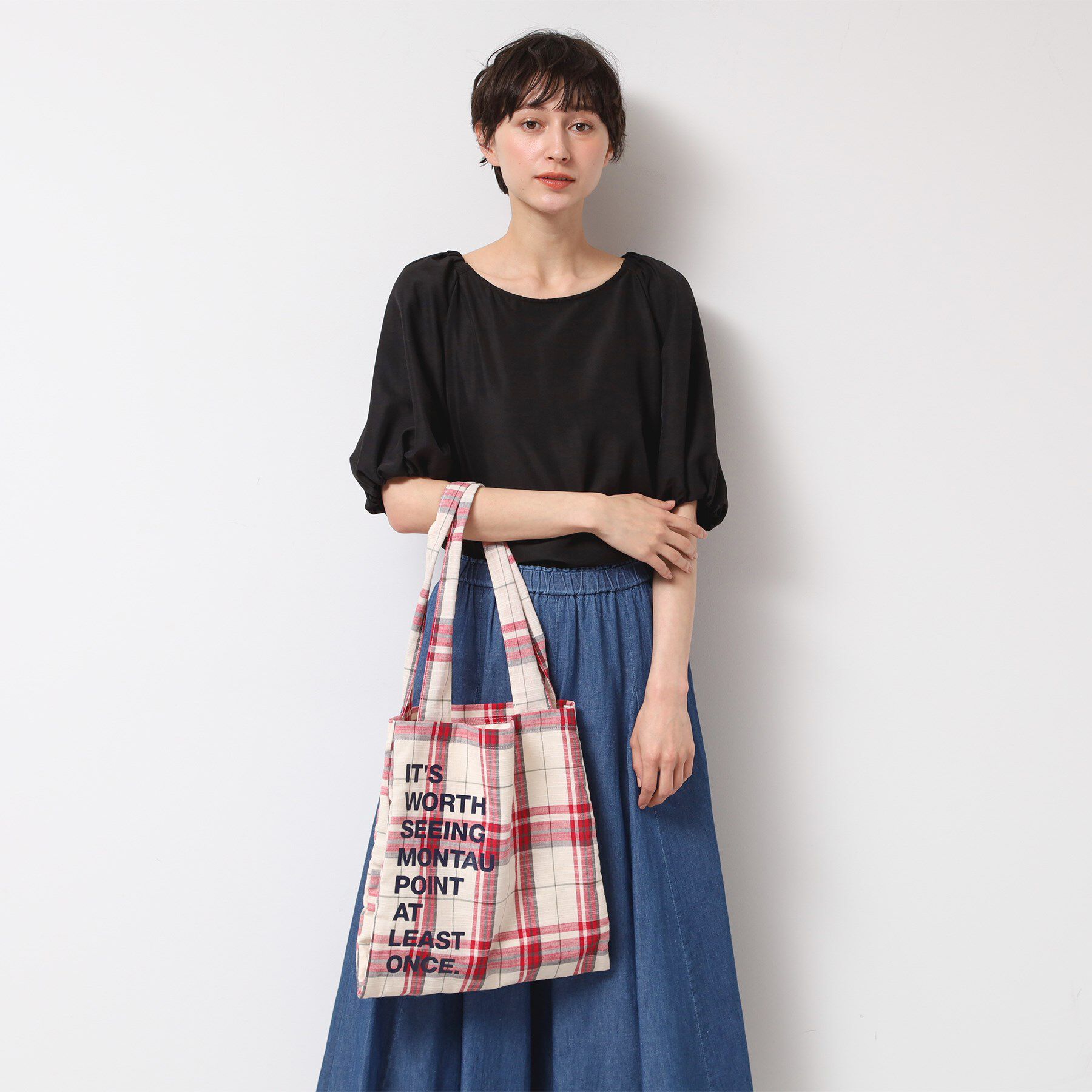 Dessin「【A4収納可・軽量】チェックトート」|トートバッグ|