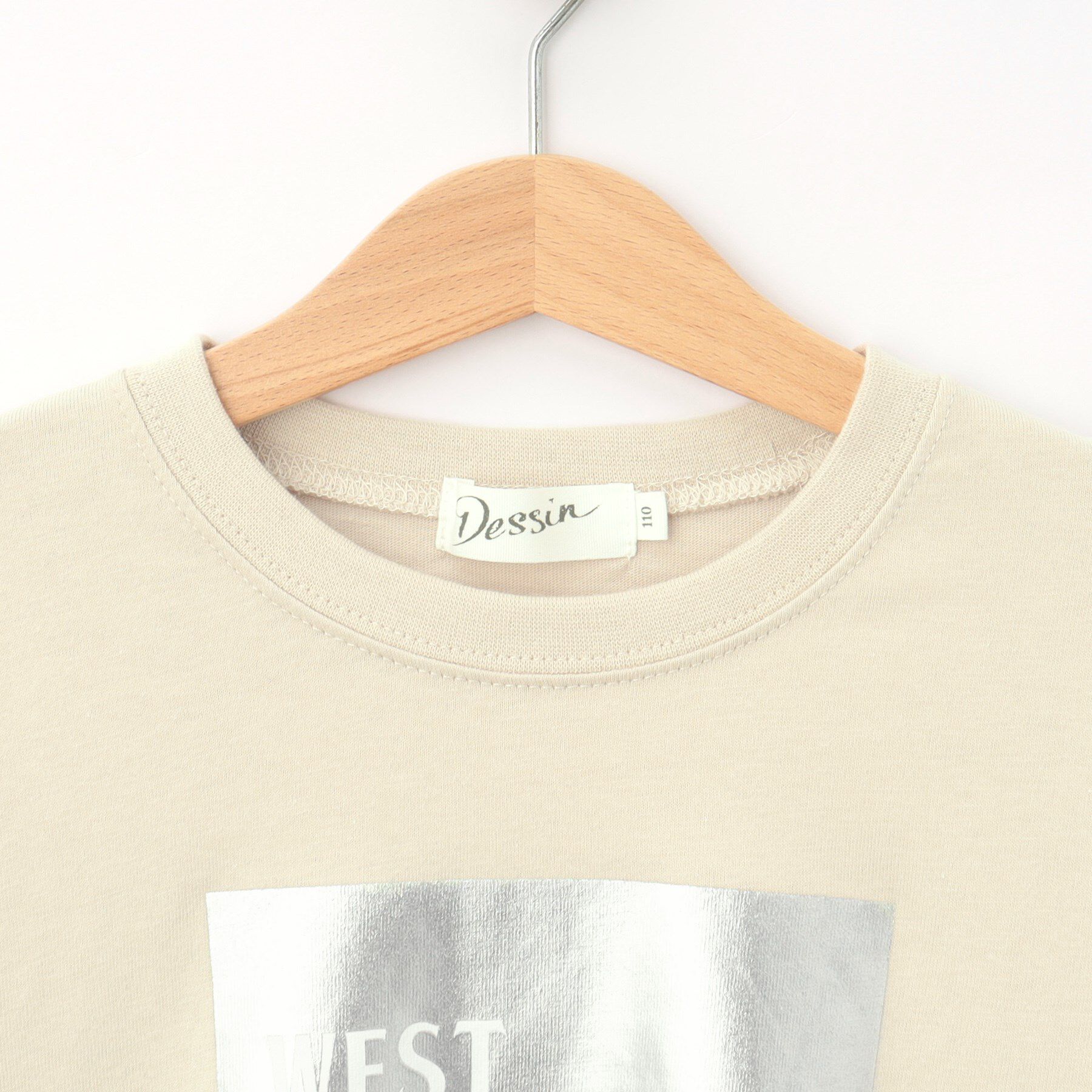 Dessin「【リンクコーデ/洗える】箔プリント7分袖Tシャツ」|Tシャツ・カットソー|