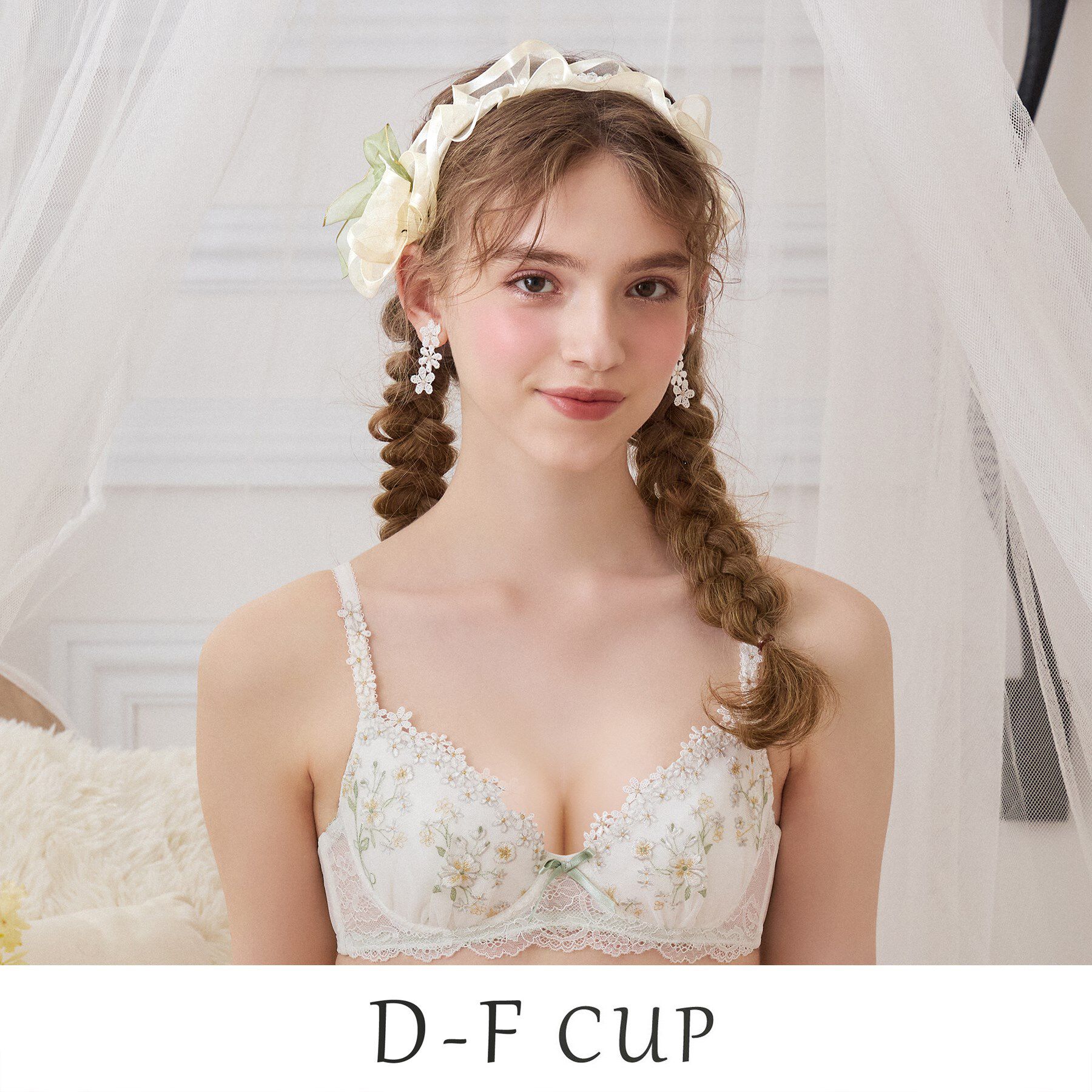 Risa Magli「レーナ ブラジャー (D-F) ＜Side Shape（サイドシェイプ）＞」|インナー|ホワイト(001)