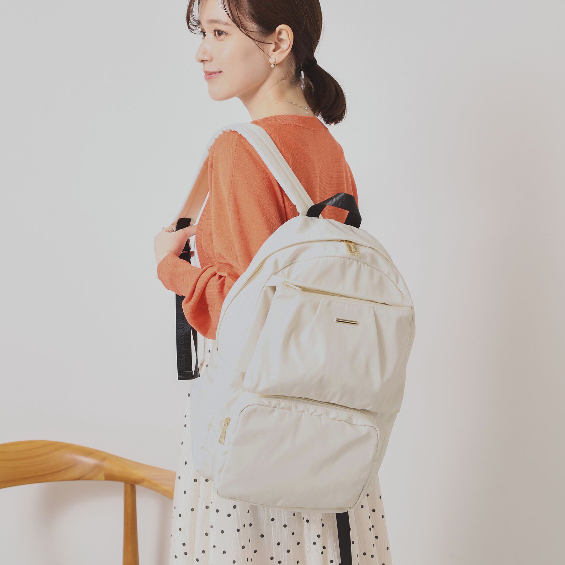 ITS&rsquo;DEMO「【A4対応】着脱ポケット2WAYリュック」|リュック|アイボリー(004)