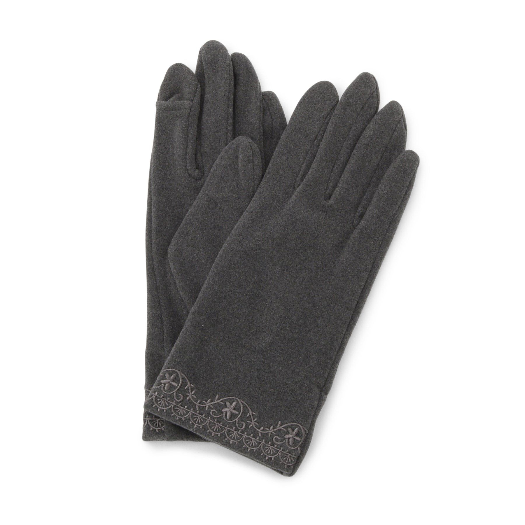 ITS&rsquo;DEMO「【洗濯可】レース刺繍グローブ」|手袋|グレー(012)