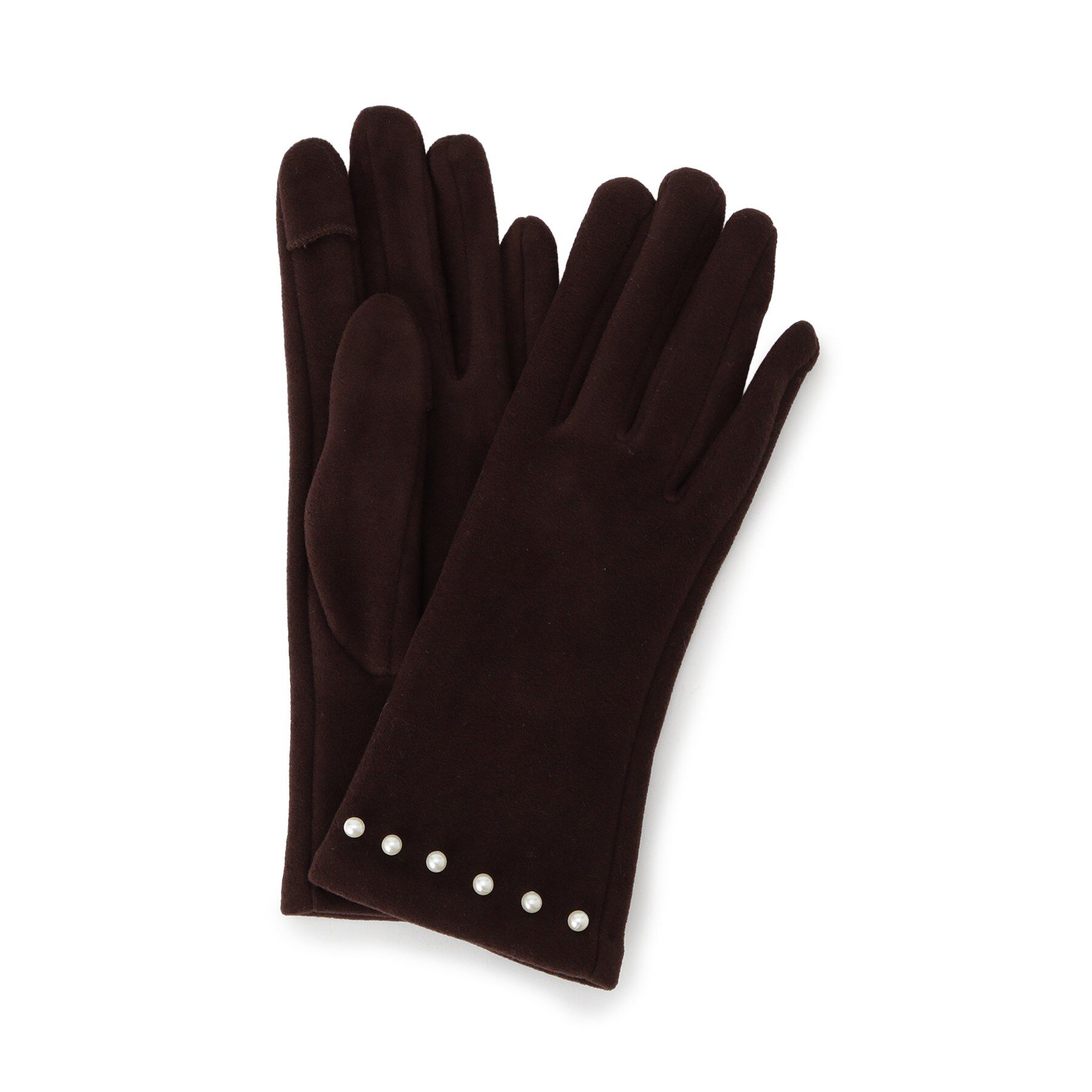 ITS&rsquo;DEMO「【手洗い可】フェイクパール付きジャージグローブ」|手袋|