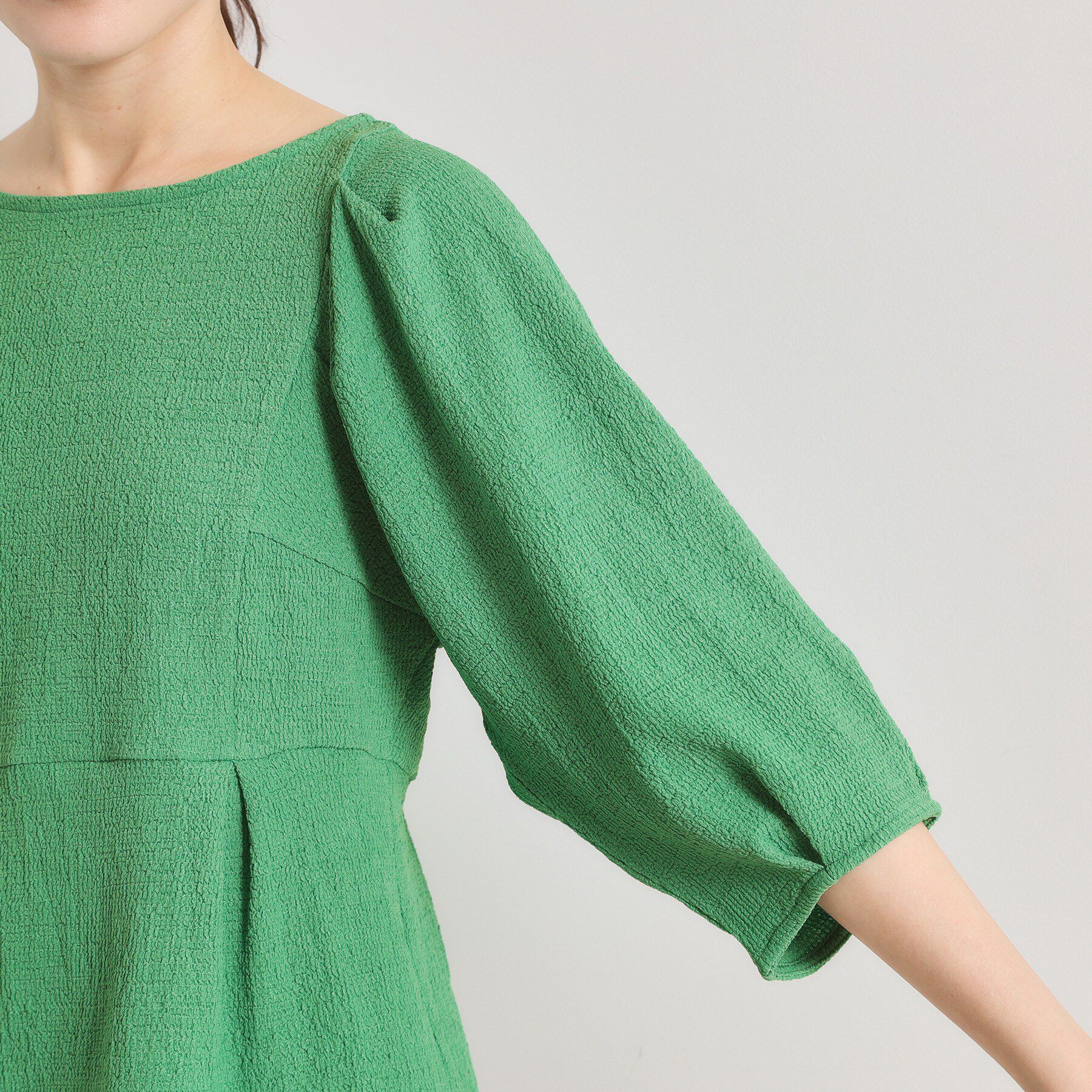 ITS&rsquo;DEMO「【洗濯機OK】シャーリングジャカードトップス」|Tシャツ・カットソー|