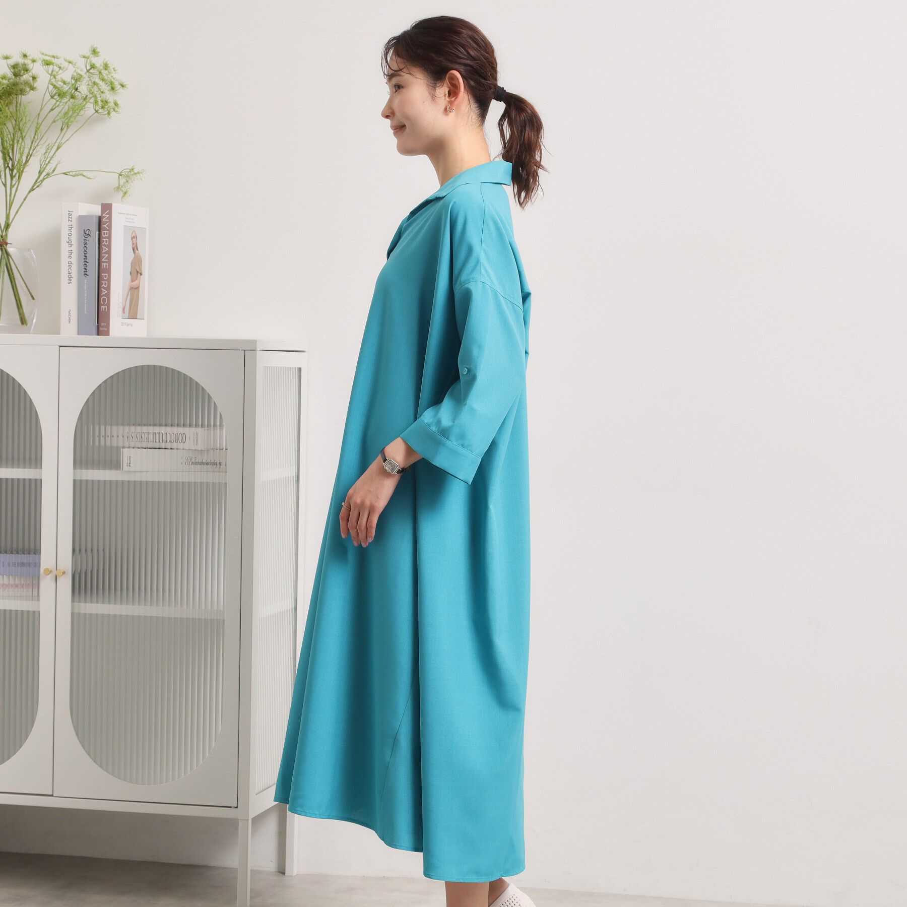 ITS&rsquo;DEMO「麻調合繊スキッパーワンピース」|ワンピース|