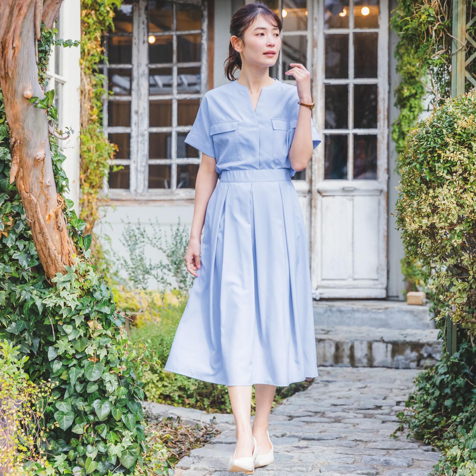 ITS&rsquo;DEMO「麻調合繊ポケ付きブラウス」|シャツ・ブラウス|