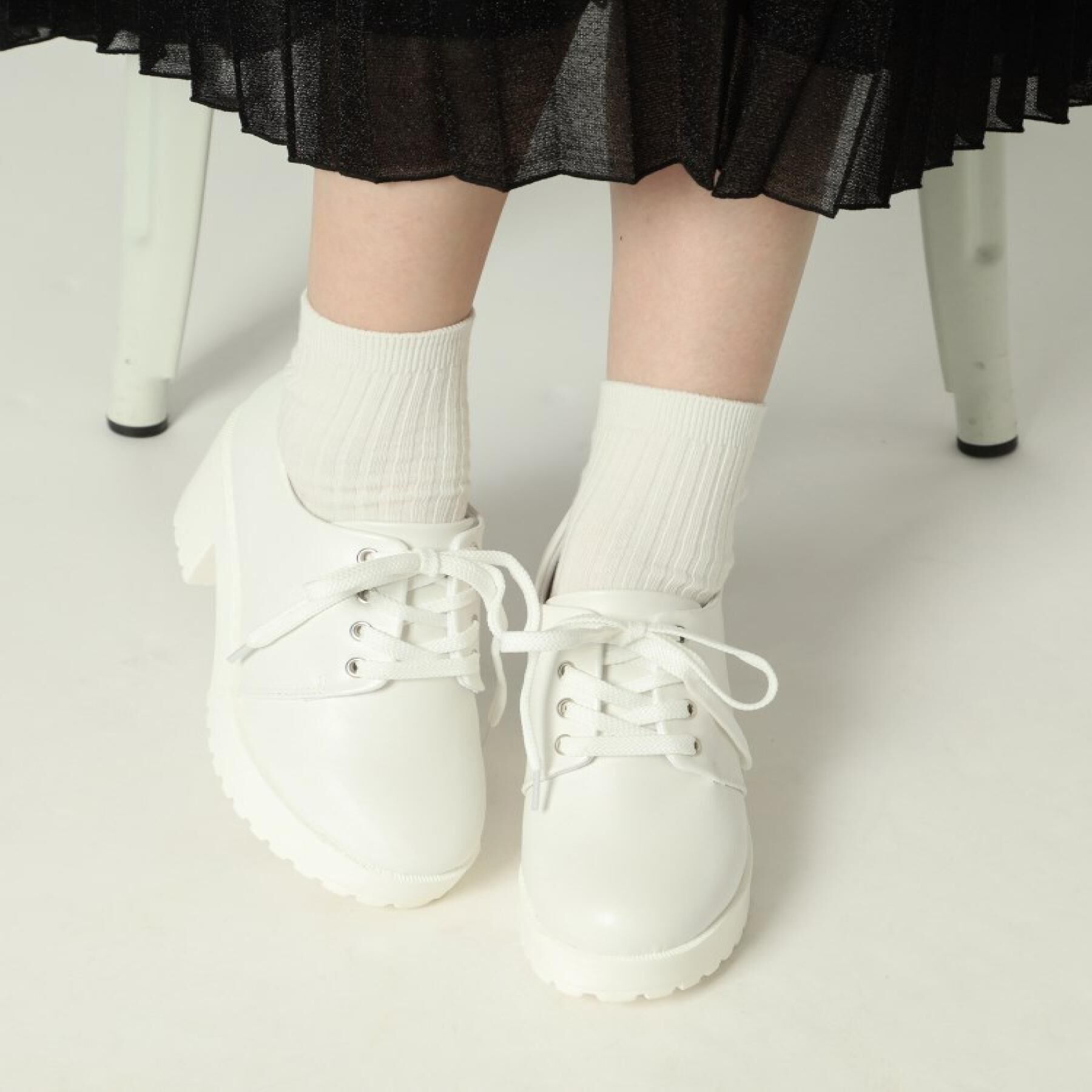 csT&P「厚底レースアップパンプス」|パンプス|ﾎﾜｲﾄ(001)