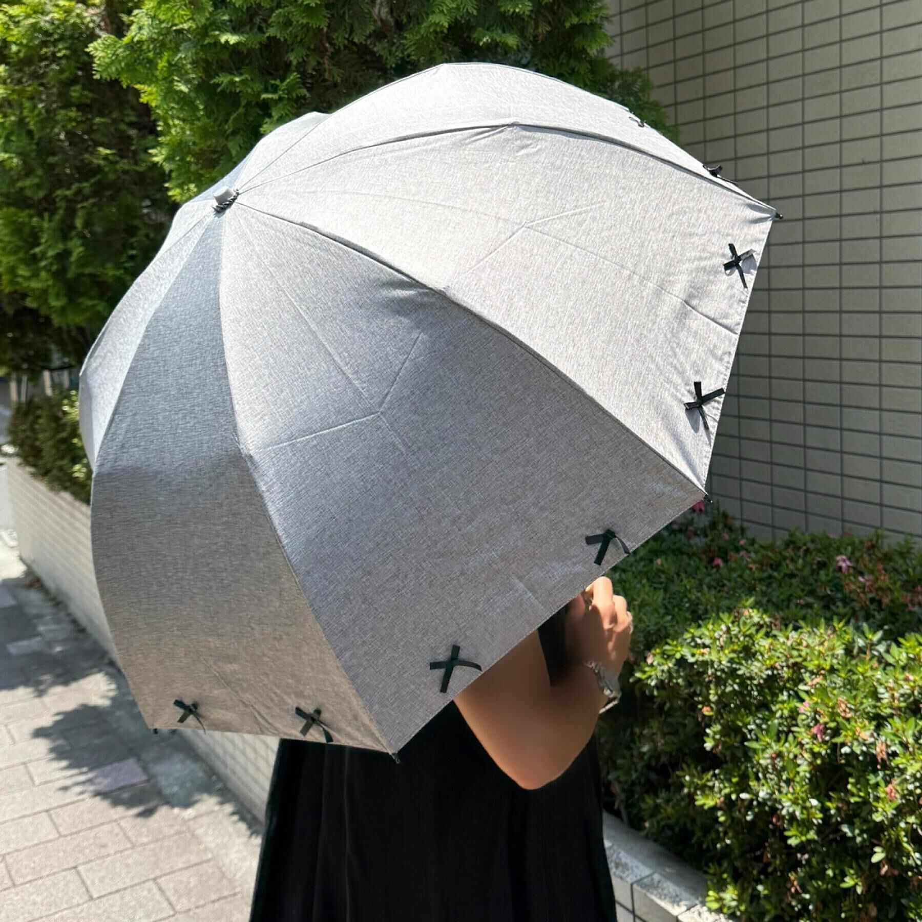 Ober Tashe「pink trick/ピンクトリック　遮光率100％！リボン2段折りたたみ傘(晴雨兼用)」|傘|