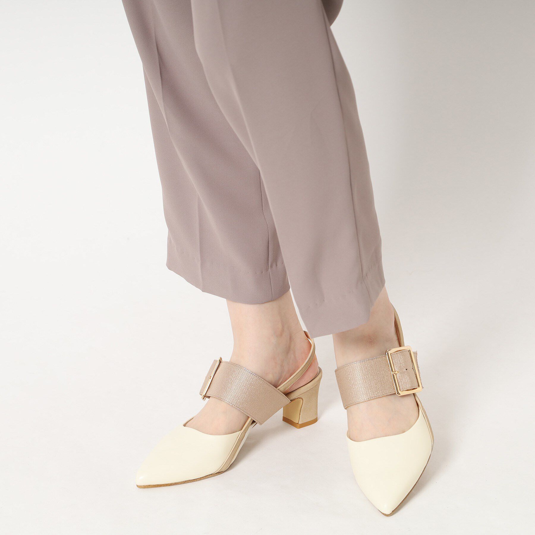 ESPERANZA「バックルベルトバックストラップパンプス」|パンプス|