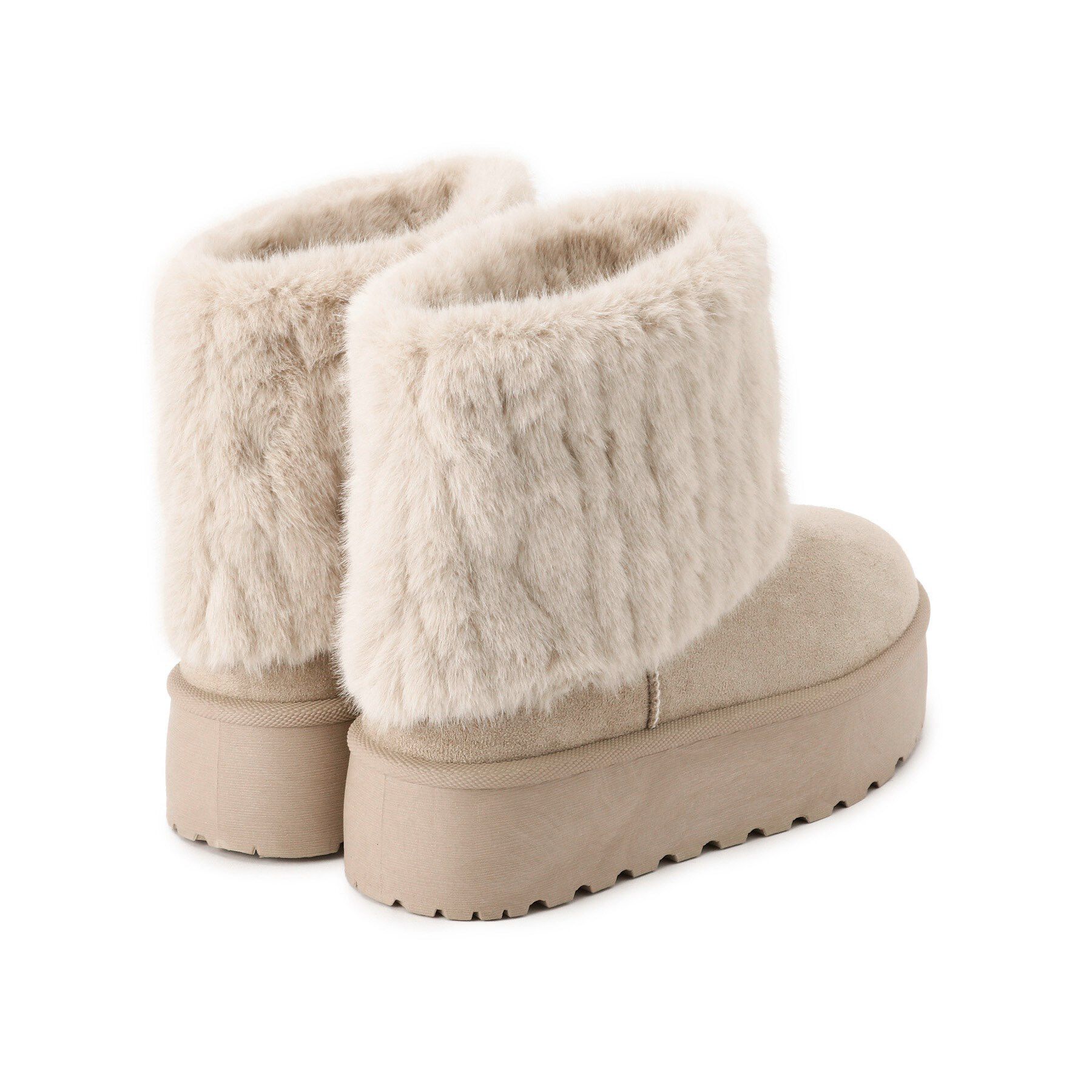 csT&P「厚底フェイクファームートン」|ショートブーツ|