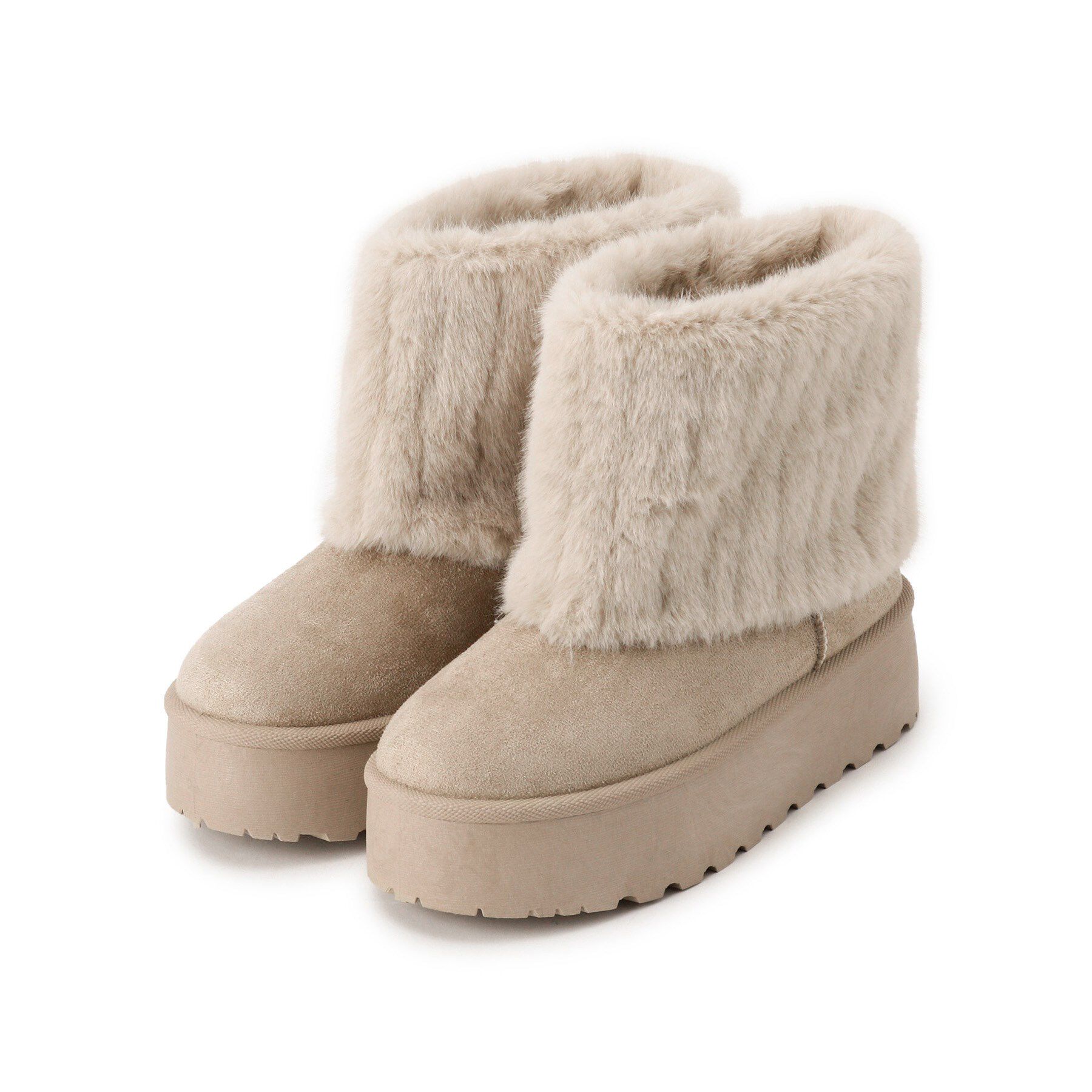 csT&P「厚底フェイクファームートン」|ショートブーツ|