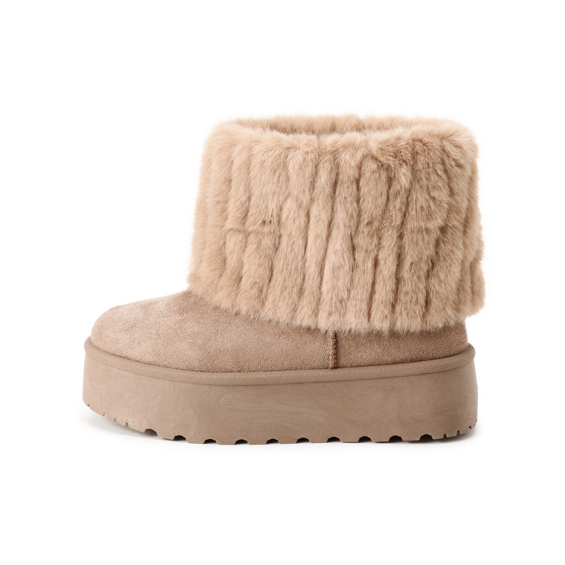 csT&P「厚底フェイクファームートン」|ショートブーツ|