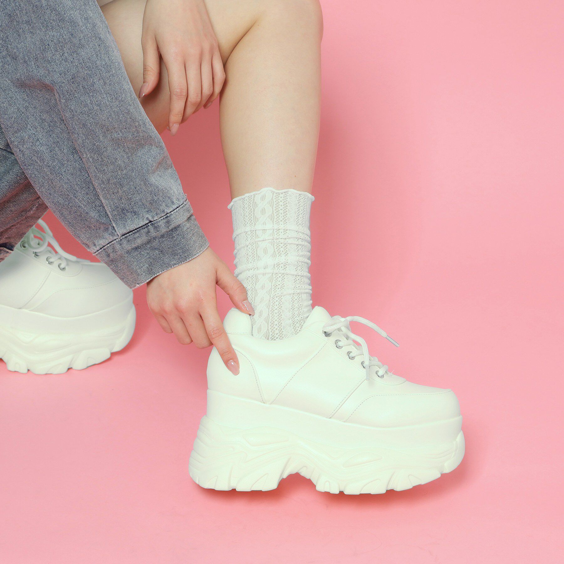 csT&P「グリッター厚底スニーカー」|スニーカー|