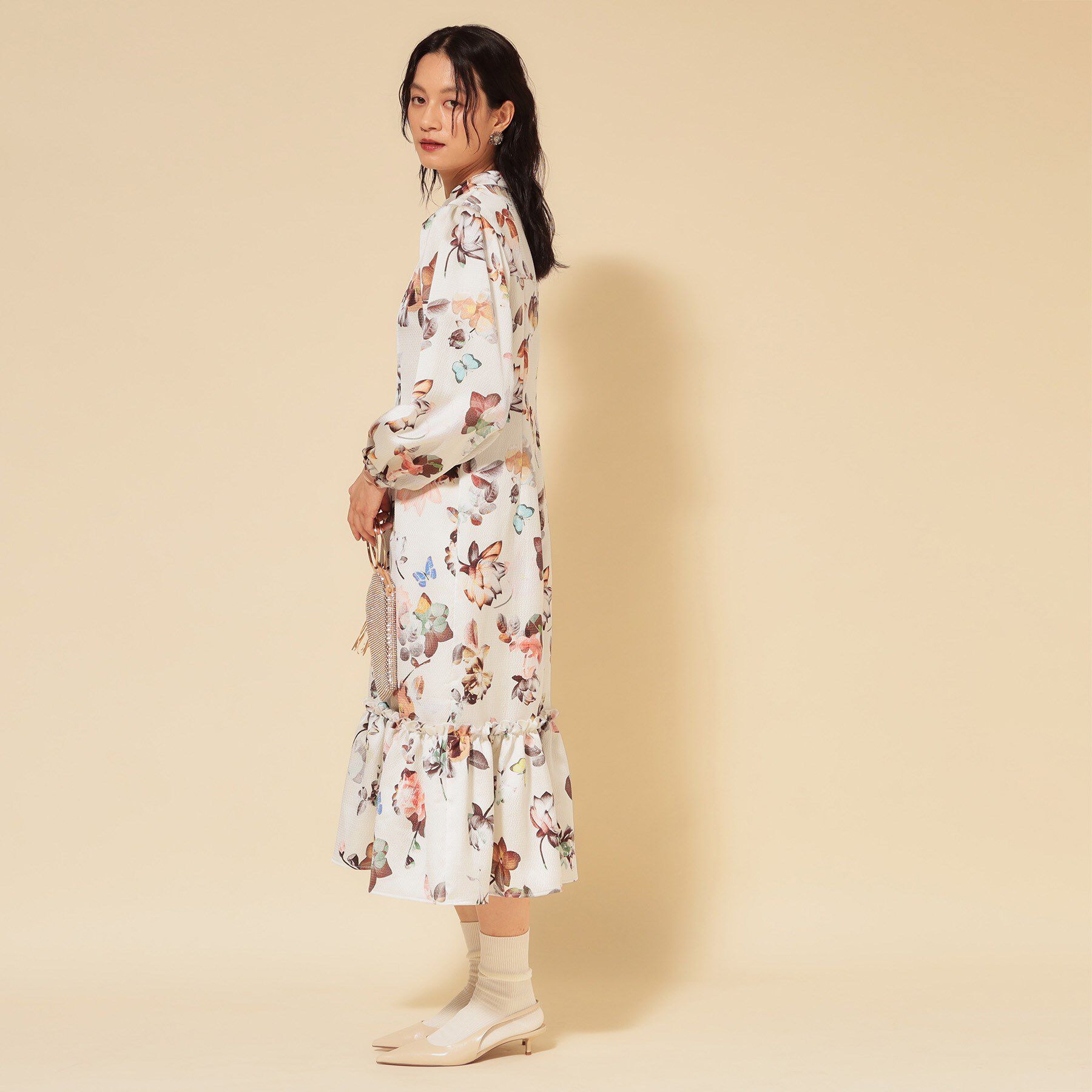 SunaUna「【COLLECTION LINE】チャイナ花柄ワンピース」|ワンピース|