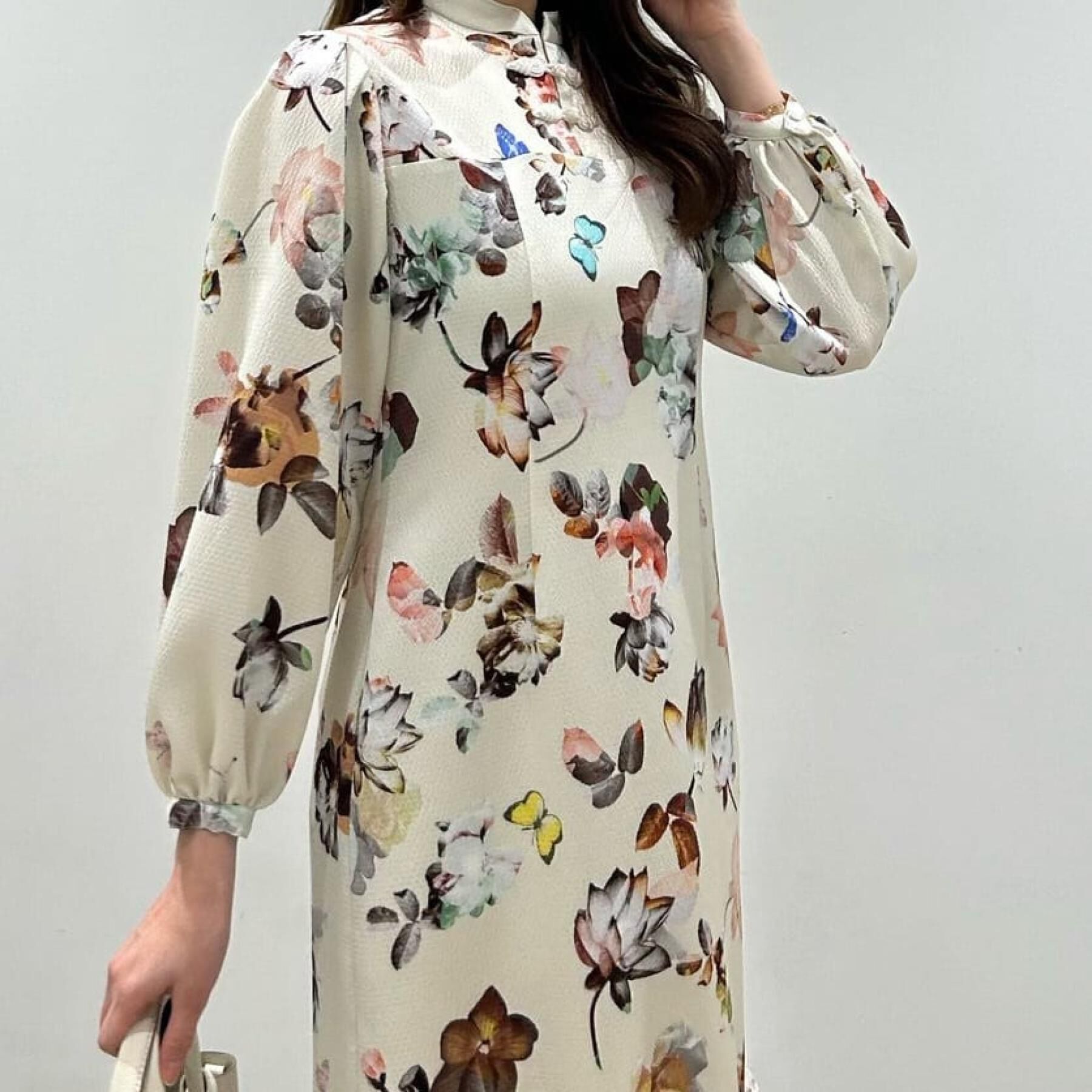 SunaUna「【COLLECTION LINE】チャイナ花柄ワンピース」|ワンピース|