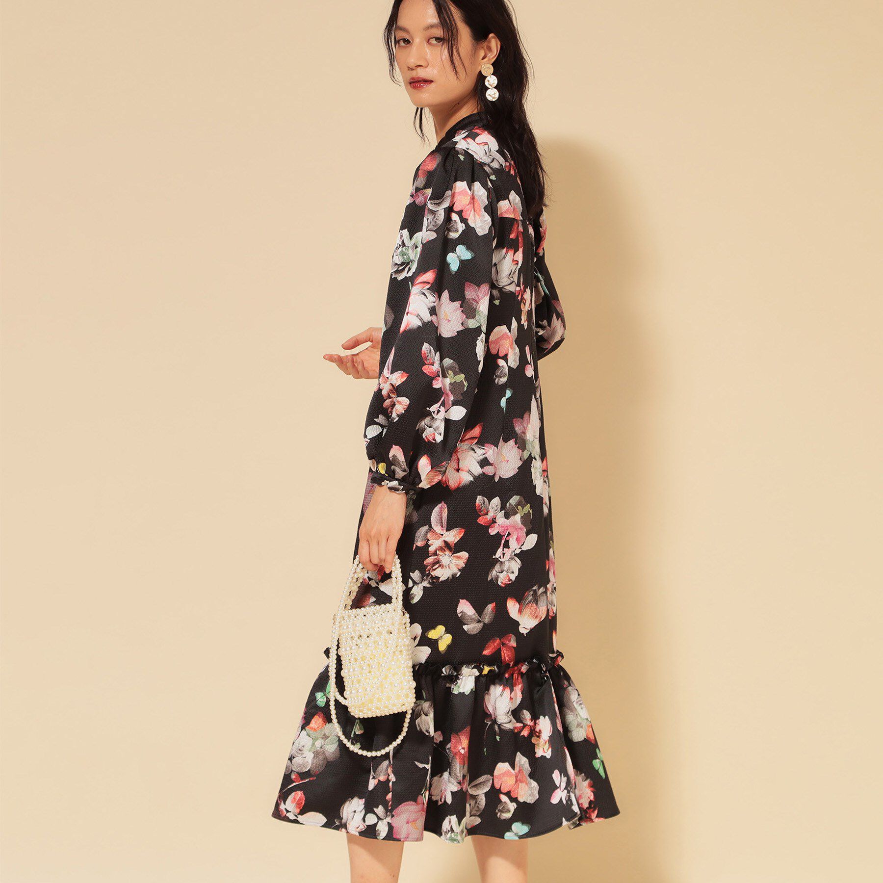 SunaUna「【COLLECTION LINE】チャイナ花柄ワンピース」|ワンピース|