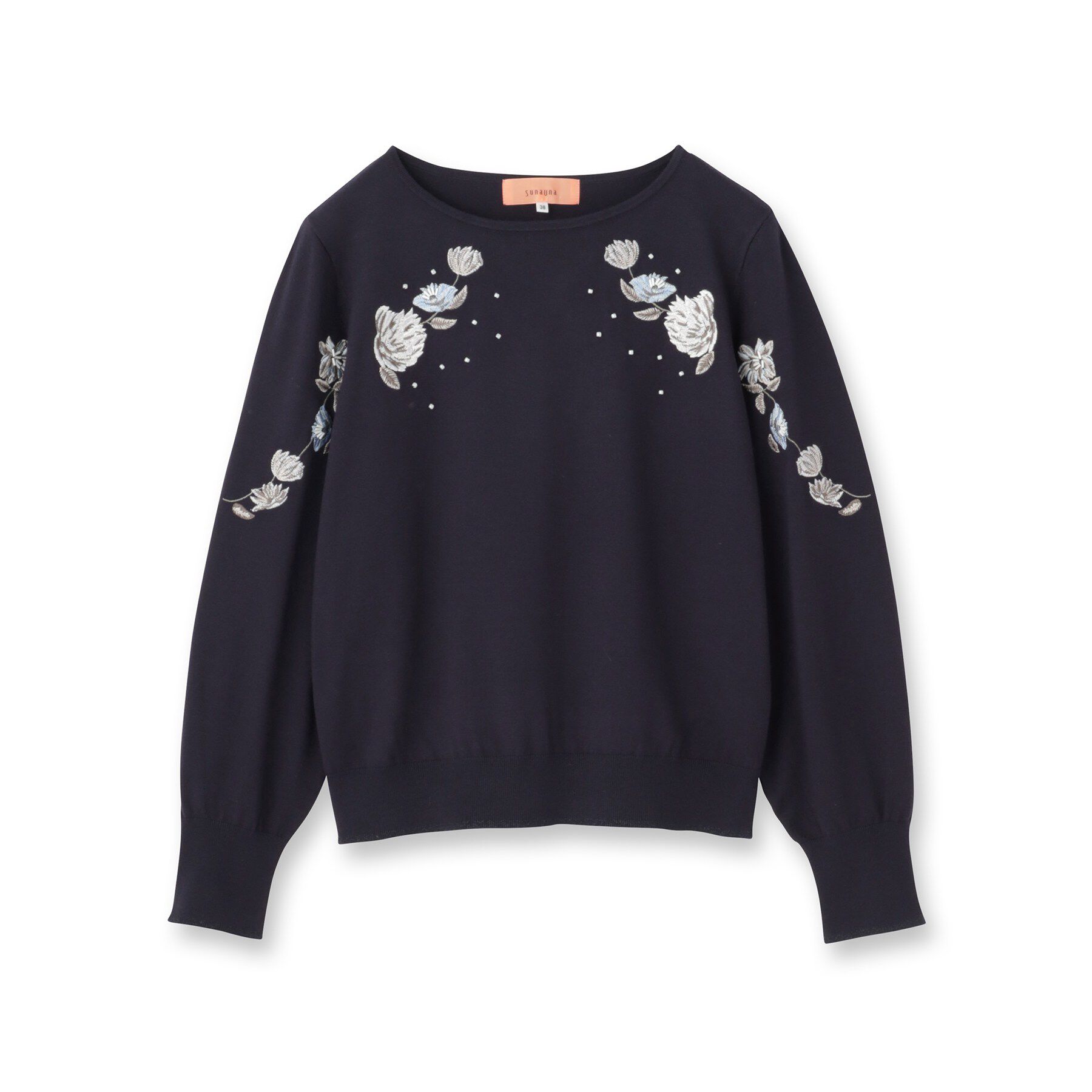 SunaUna「【SS～Lサイズ展開／フラワー刺繍】クラフトプルオーバー」|ニット・セーター|