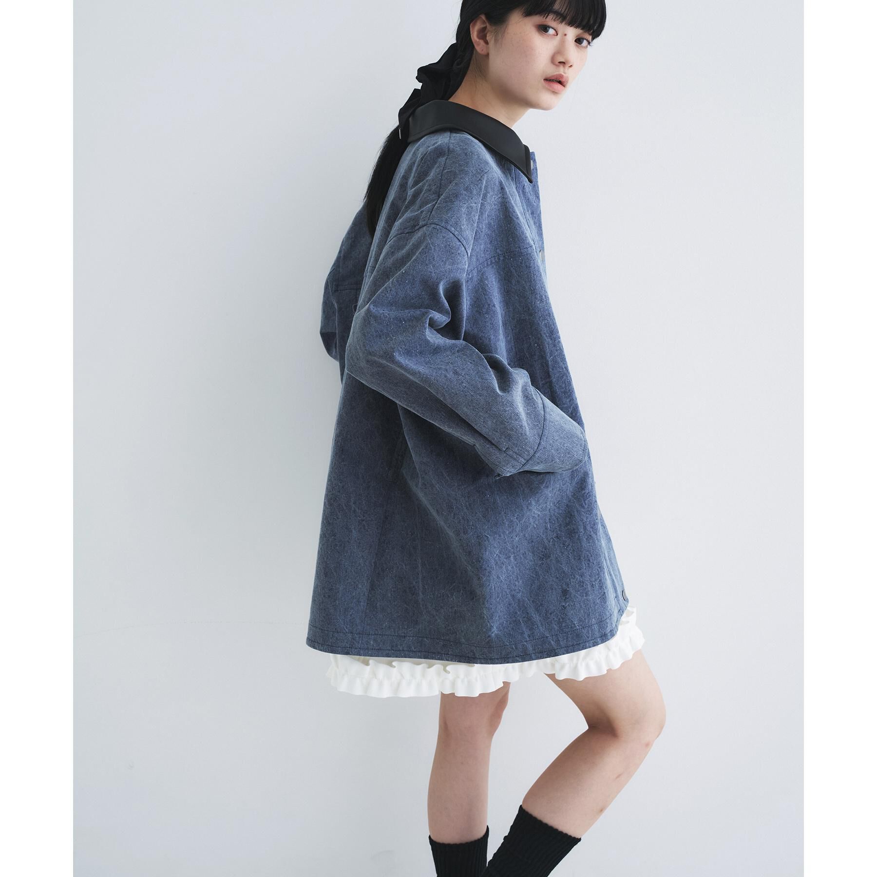 CODE A「pigment denim coverall」|ステンカラーコート|