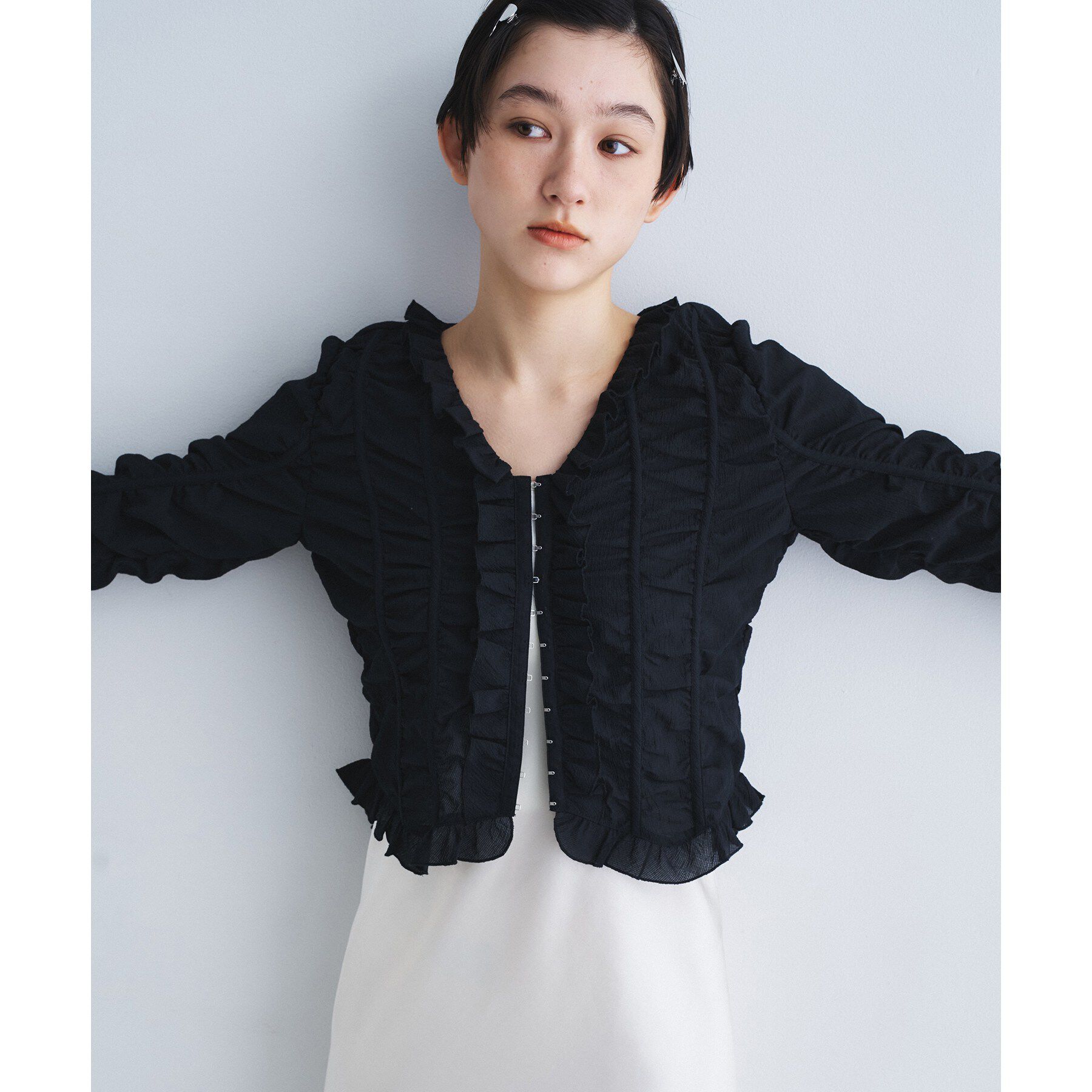 CODE A「dobby ruffle blouse」|シャツ・ブラウス|