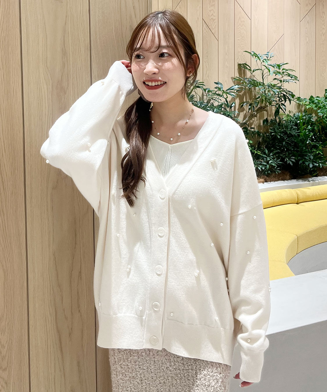 COCO DEAL「パールニットカーディガン」|ニット・セーター|