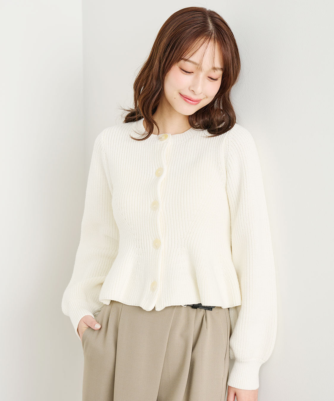 COCO DEAL「ペプラムボタンニット」|ニット・セーター|