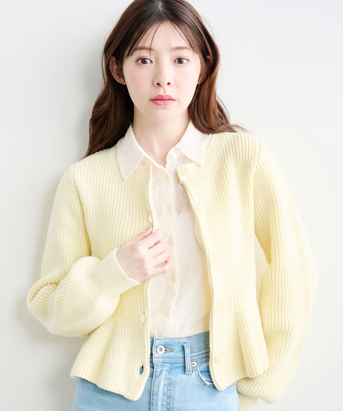 COCO DEAL「ペプラムボタンニット」|ニット・セーター|