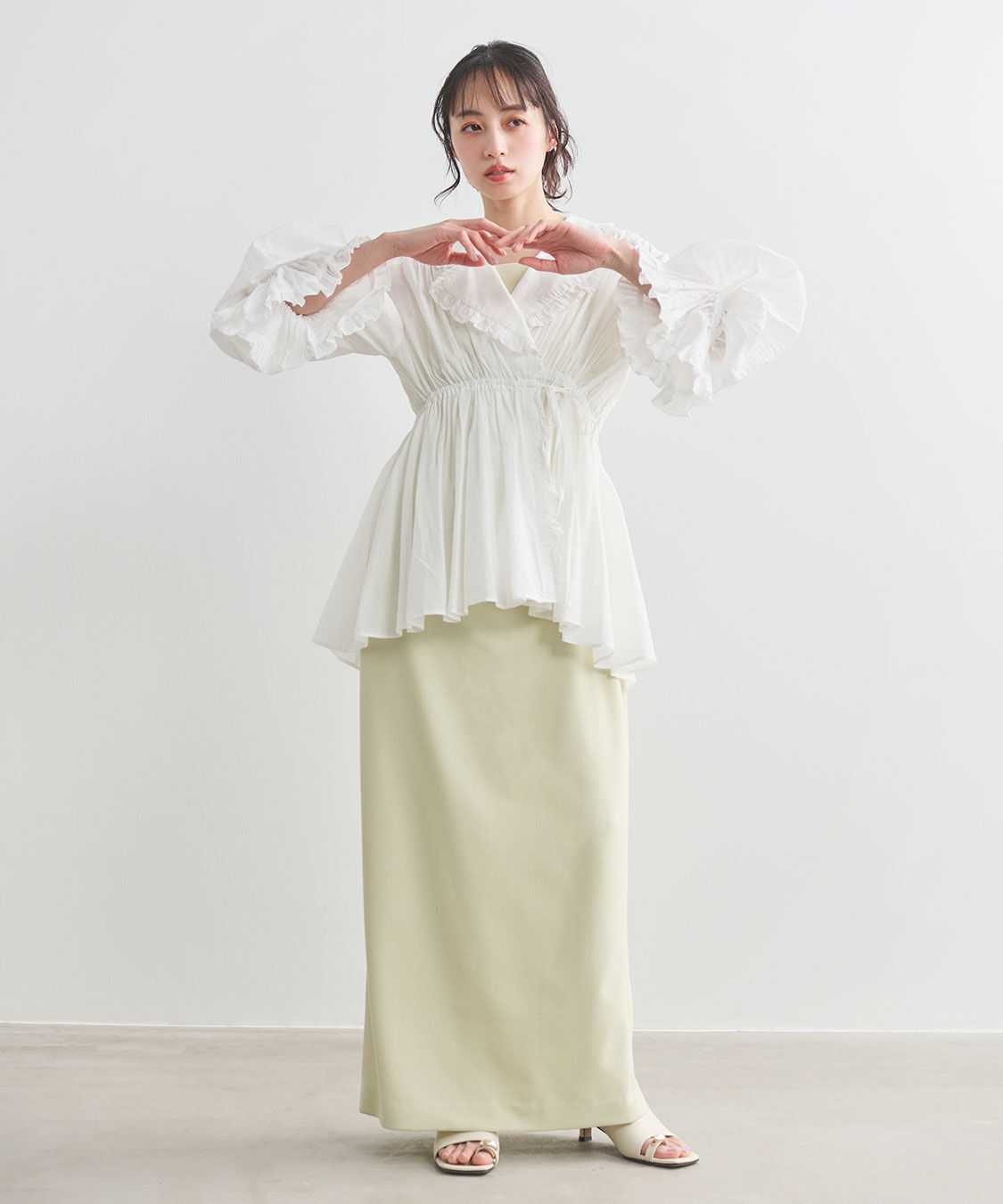 COCO DEAL「オープンカラーフリルブラウス」|シャツ・ブラウス|