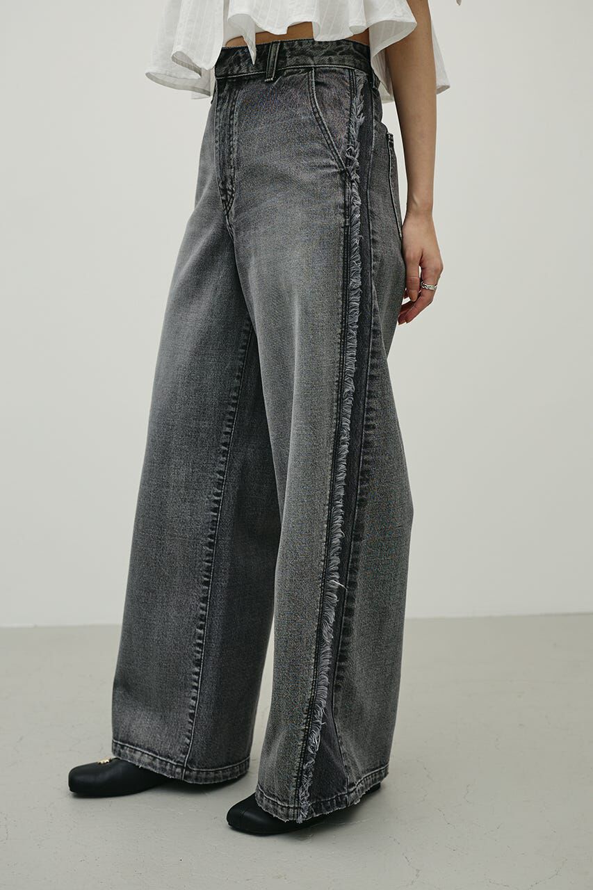 STYLEMIXER「サイドフリンジワイドデニム」|デニム|