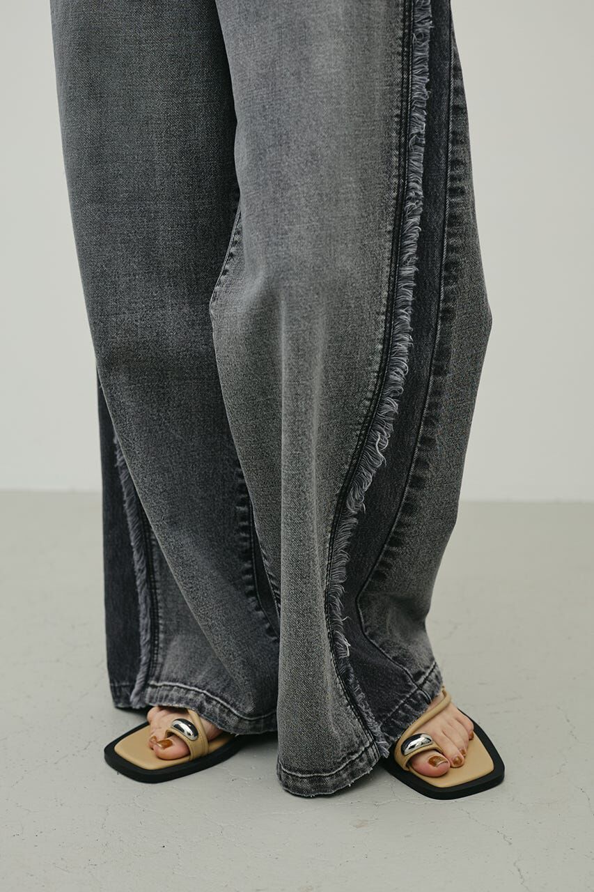 STYLEMIXER「サイドフリンジワイドデニム」|デニム|