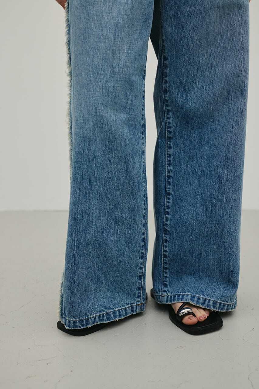 STYLEMIXER「サイドフリンジワイドデニム」|デニム|