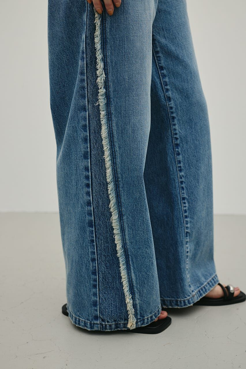 STYLEMIXER「サイドフリンジワイドデニム」|デニム|