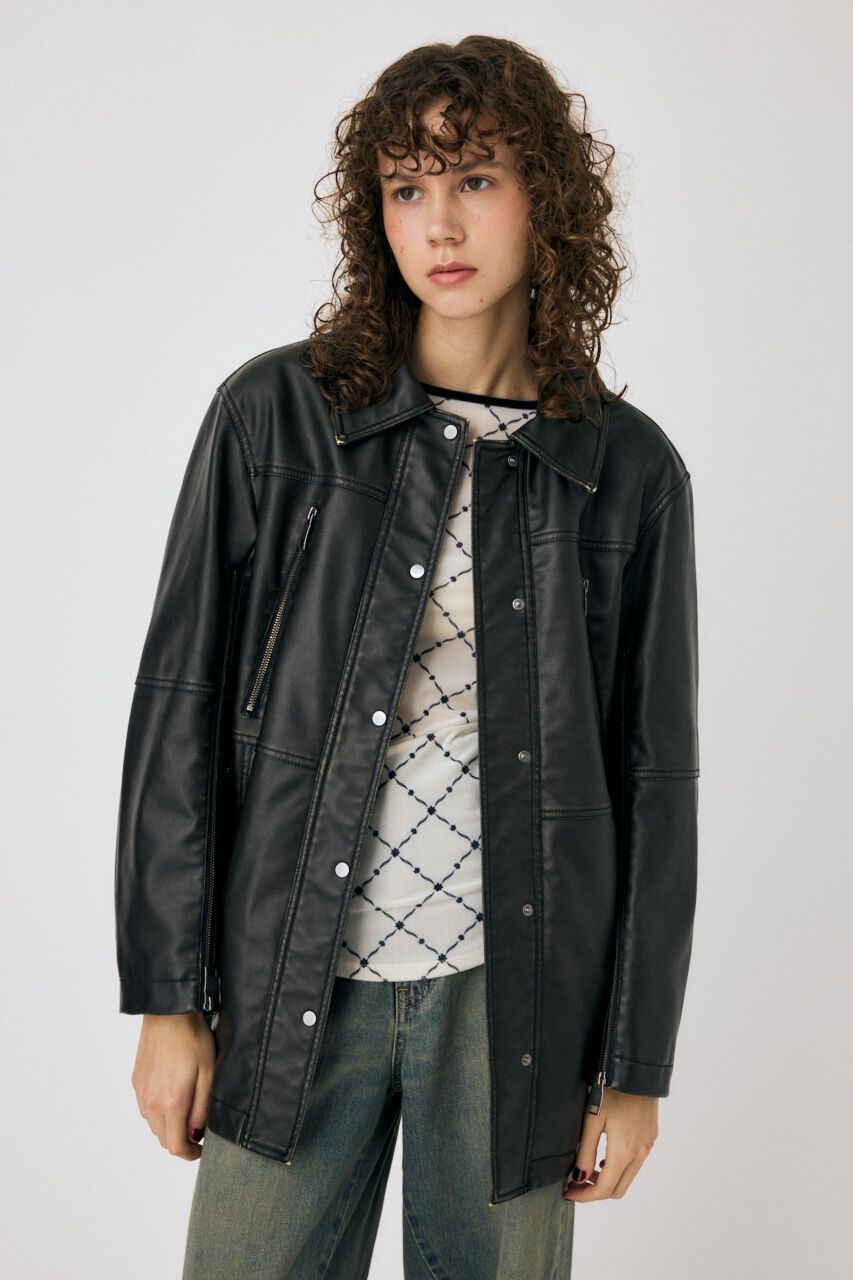MOUSSY「AGED F/LEATHER MIDDLE ジャケット」|その他|