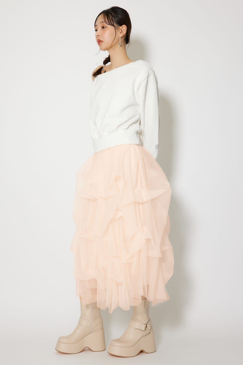 rienda「ランダムタックチュールスカート」|スカート|