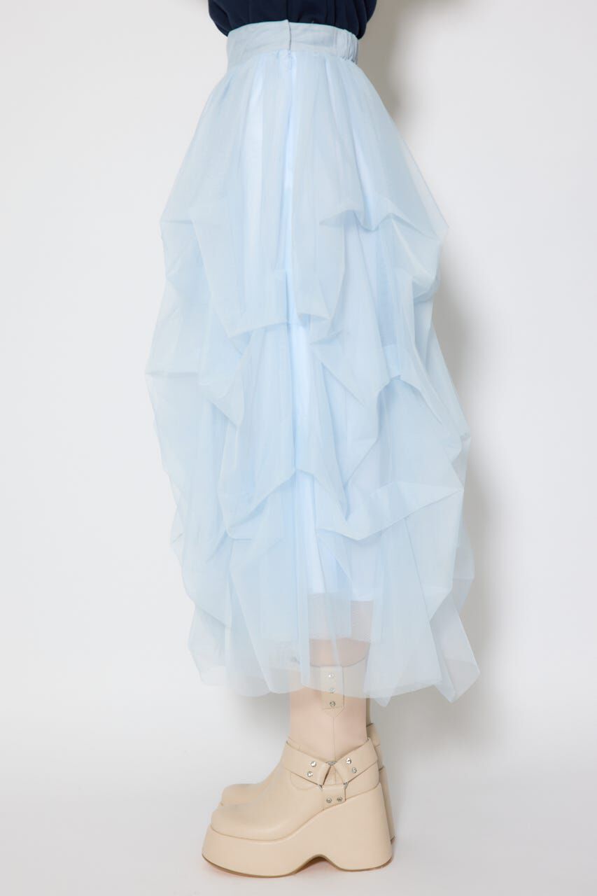 rienda「ランダムタックチュールスカート」|スカート|