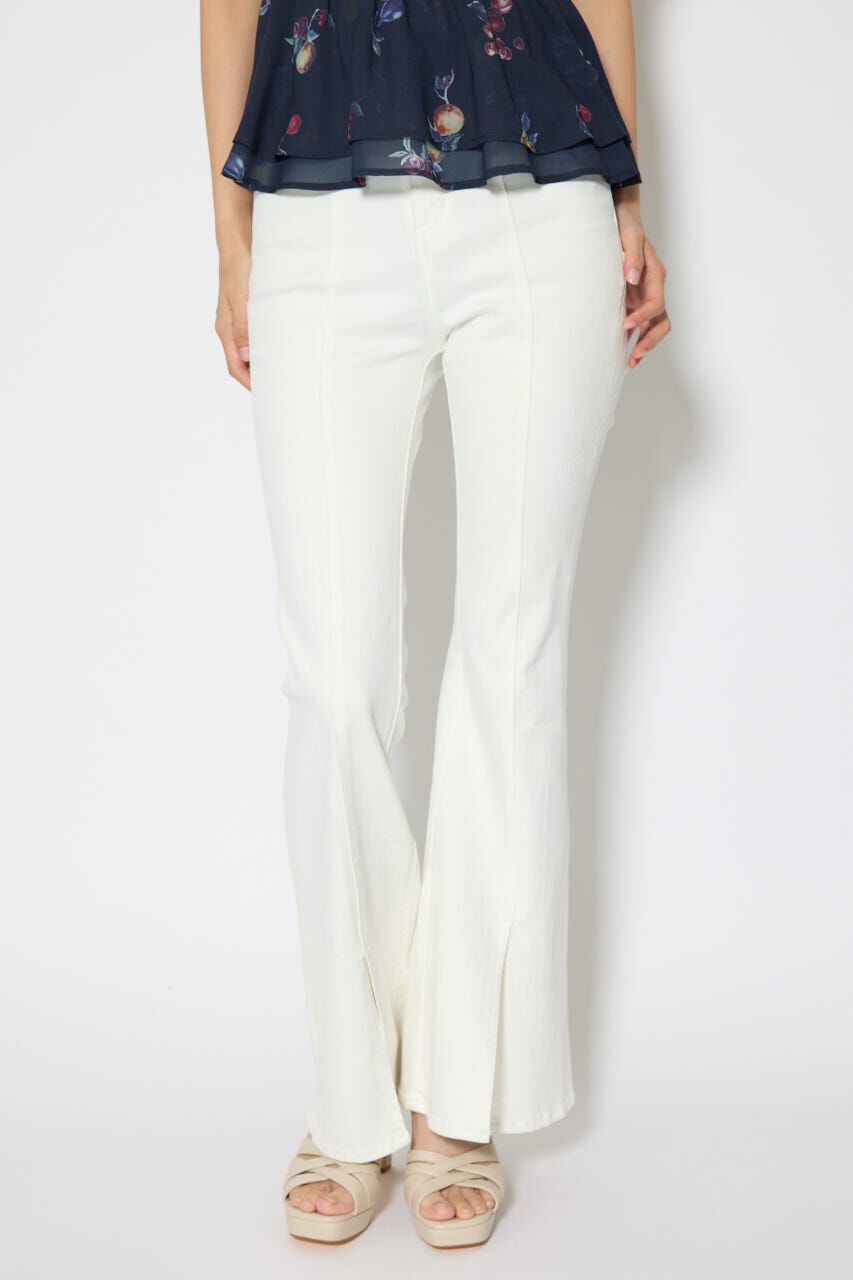 rienda「レースアップハイウエストデニムパンツ」|デニム|