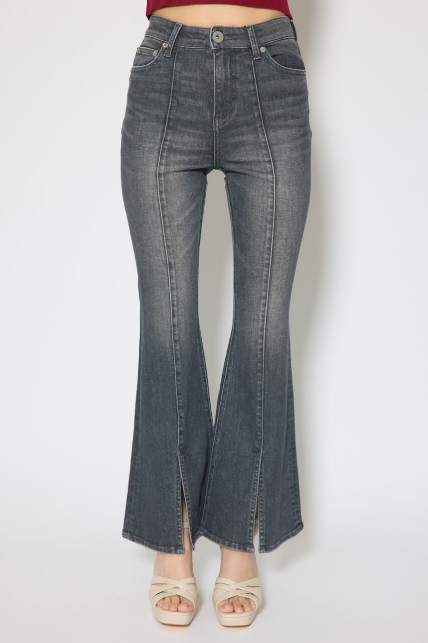 rienda「レースアップハイウエストデニムパンツ」|デニム|