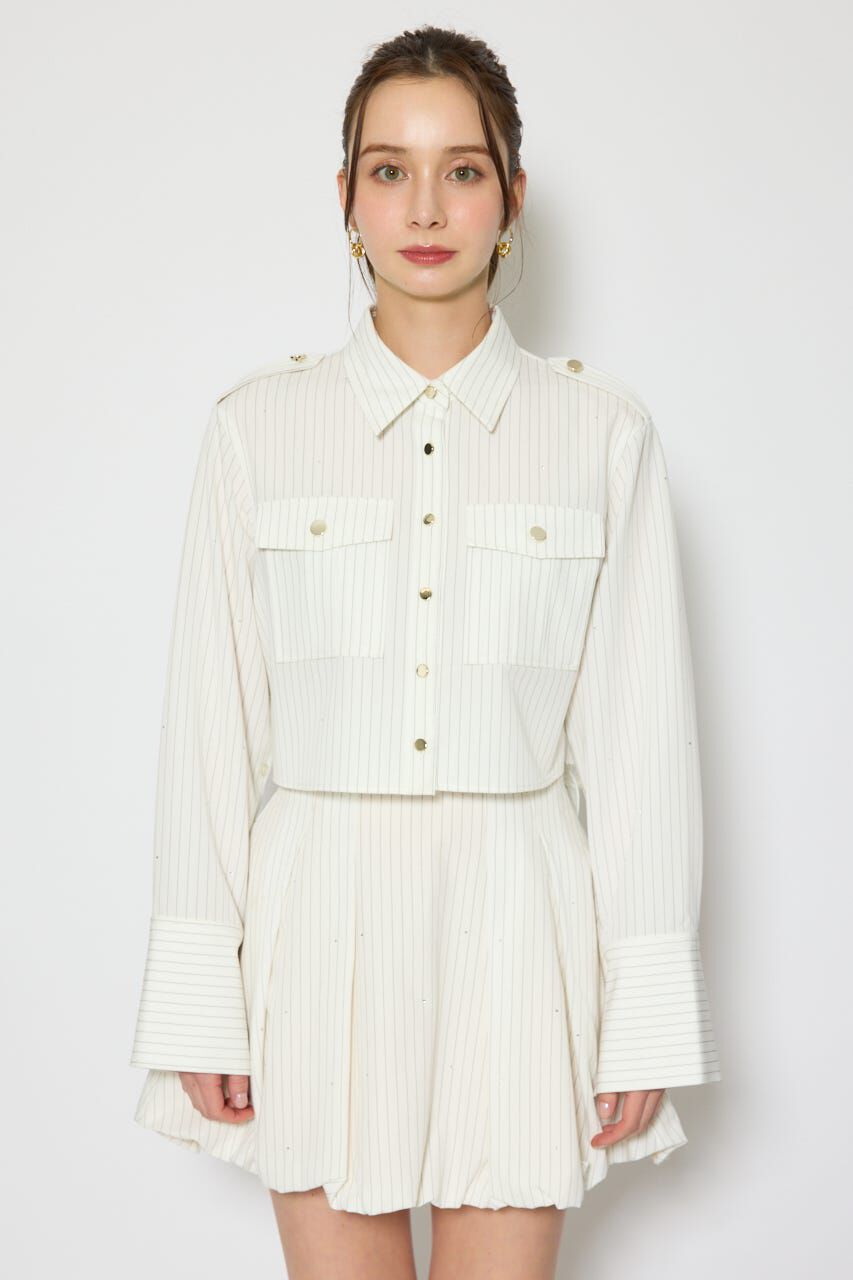 rienda「ワークディティールクロップドシャツ」|シャツ・ブラウス|